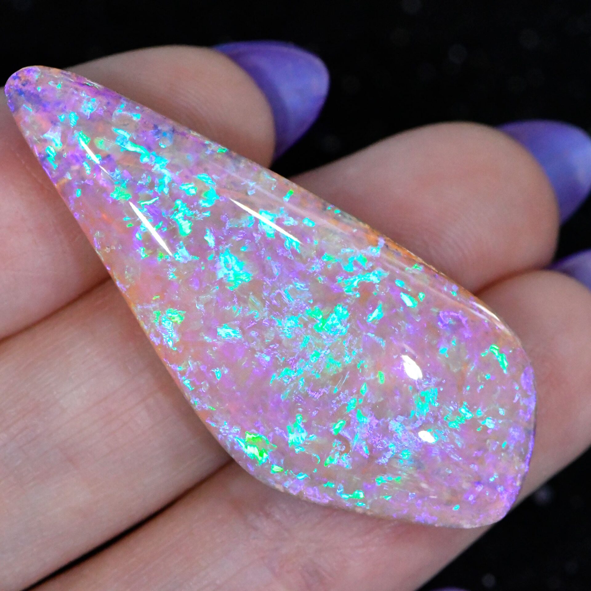 Purple Sparkling Crystal Boulder Opal 31.9 ct