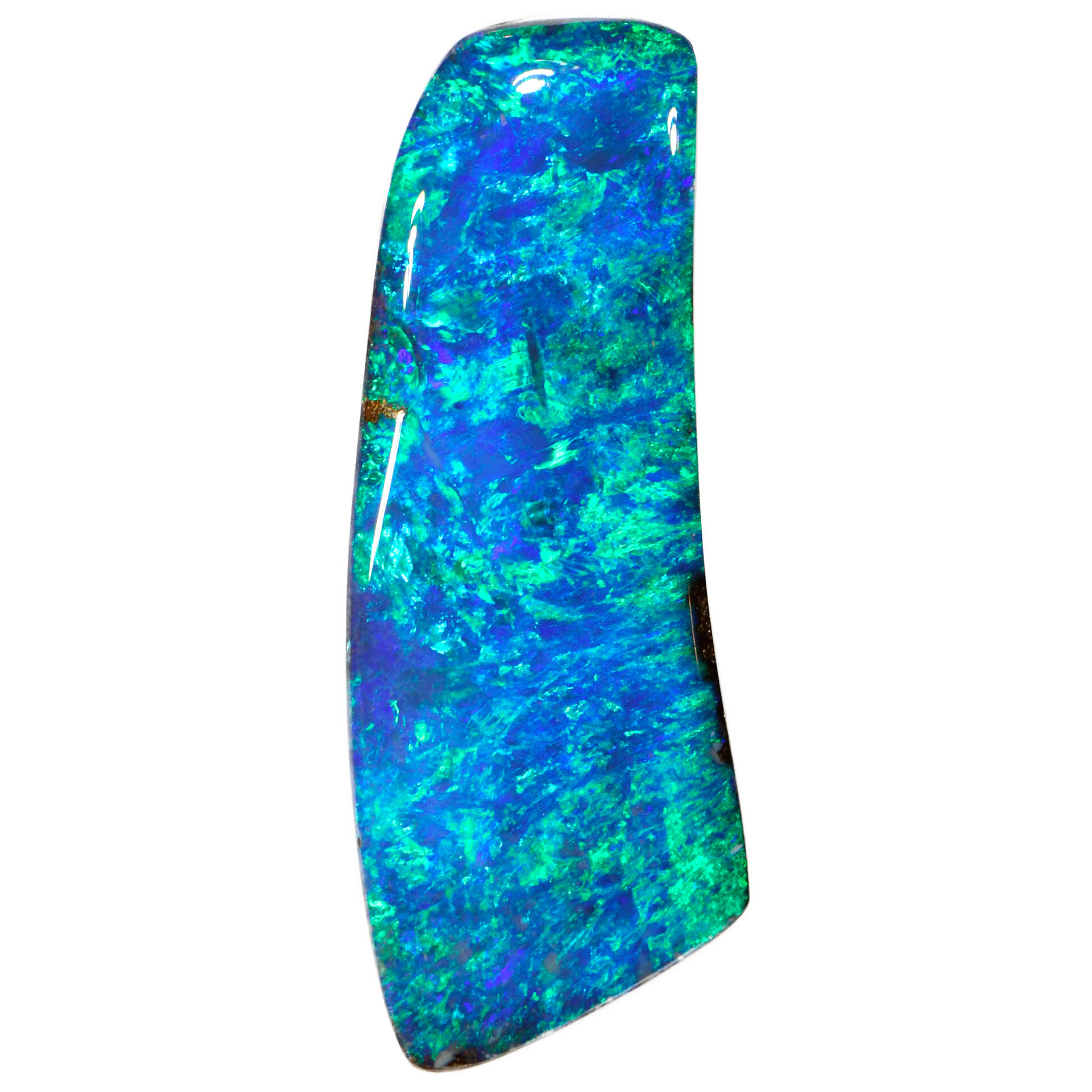 29.86ct Natural Boulder Opal with Electric Blue Green Fire from Winton, Australia – Collector Gem for Ring or Pendant