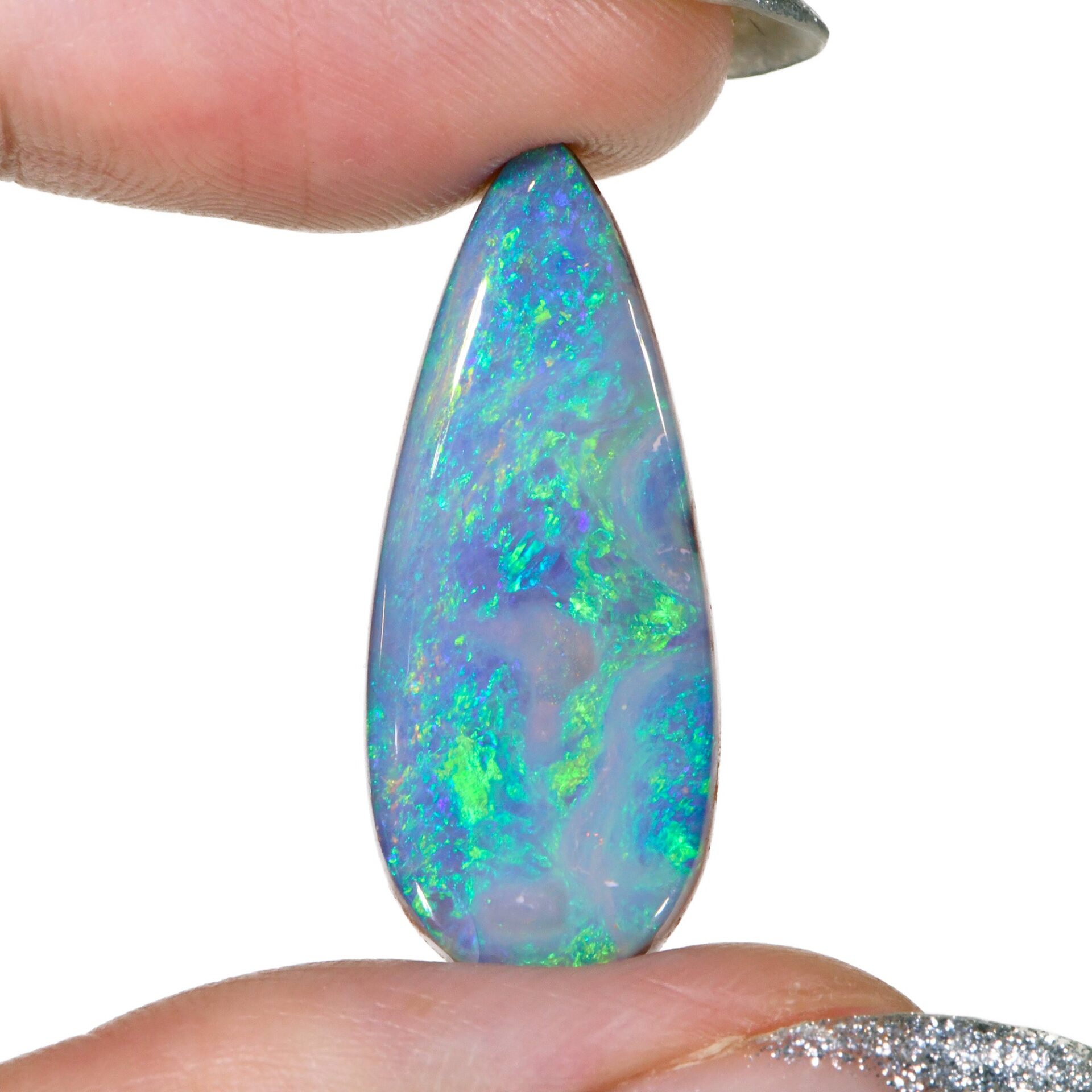 Green Teardrop Boulder Opal 15.7 ct