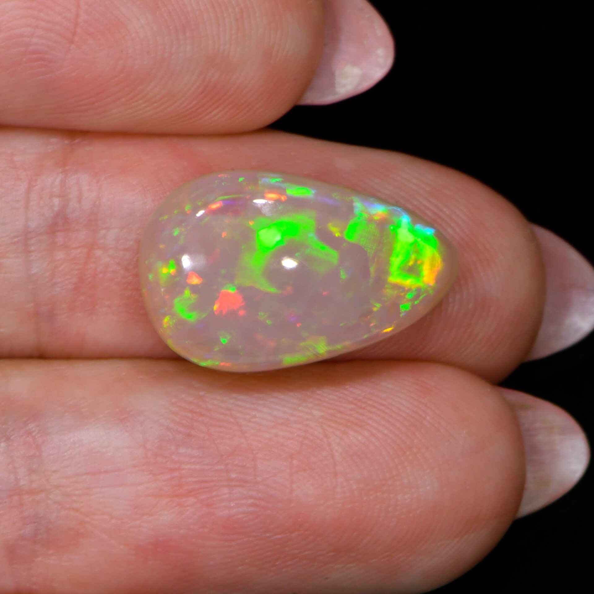 Multi Color Flash Pear shape  Dark Opal 5.25 ct