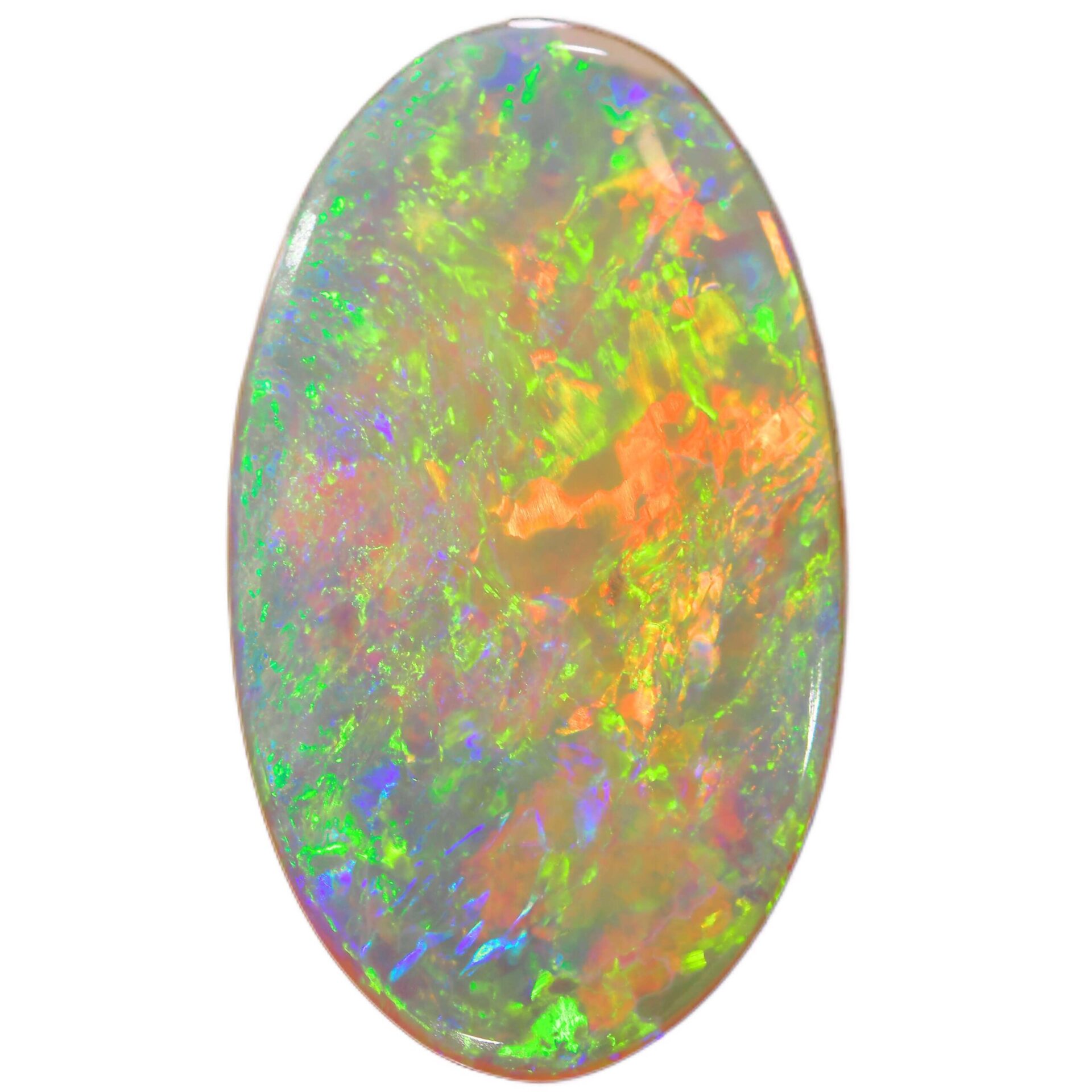 Bright Green Orange Fire Oval Lightning Ridge Opal 2.54 ct