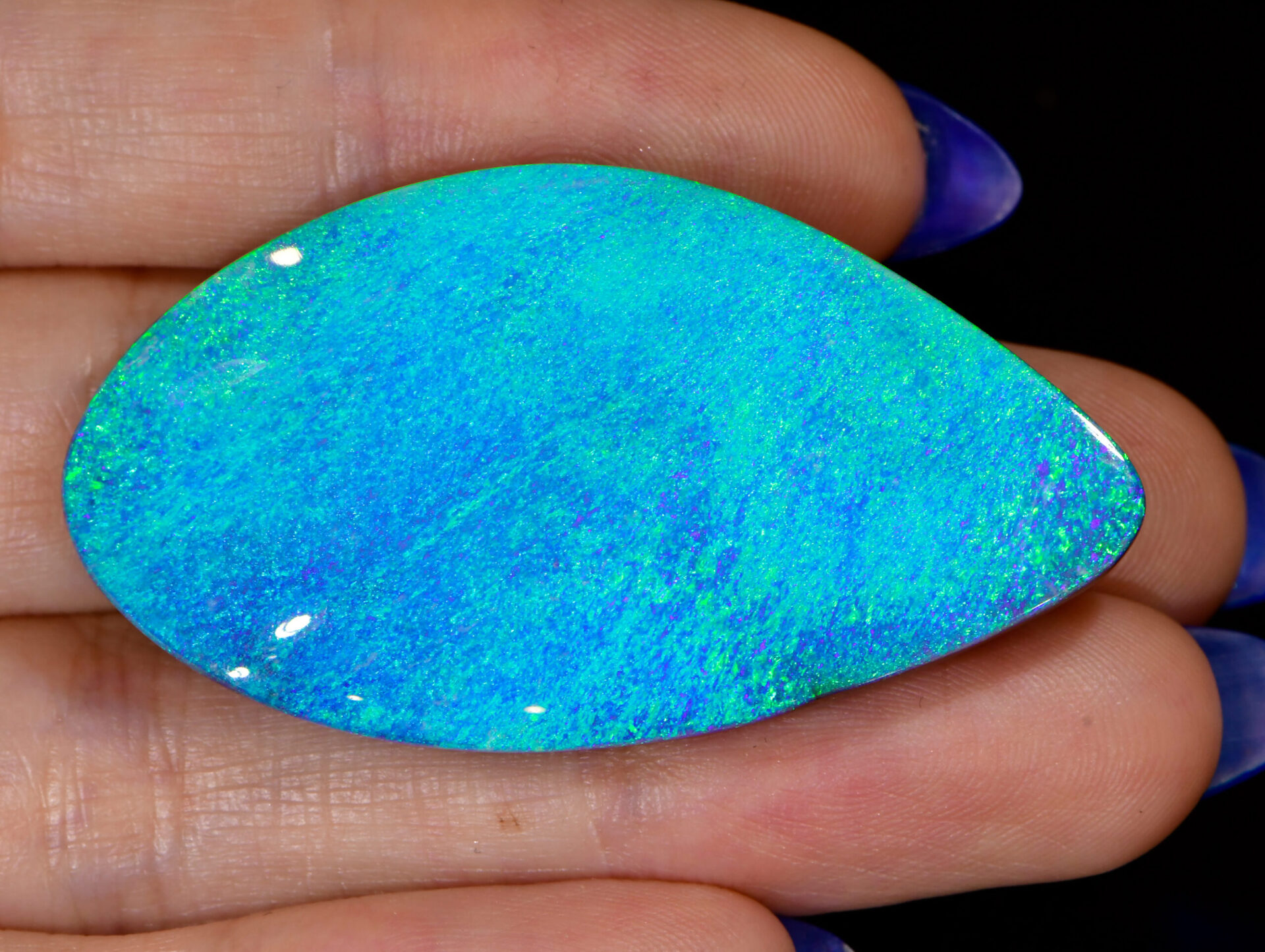 Gem Turquoise Blue Green Shimmer Large Boulder Opal 65 ct