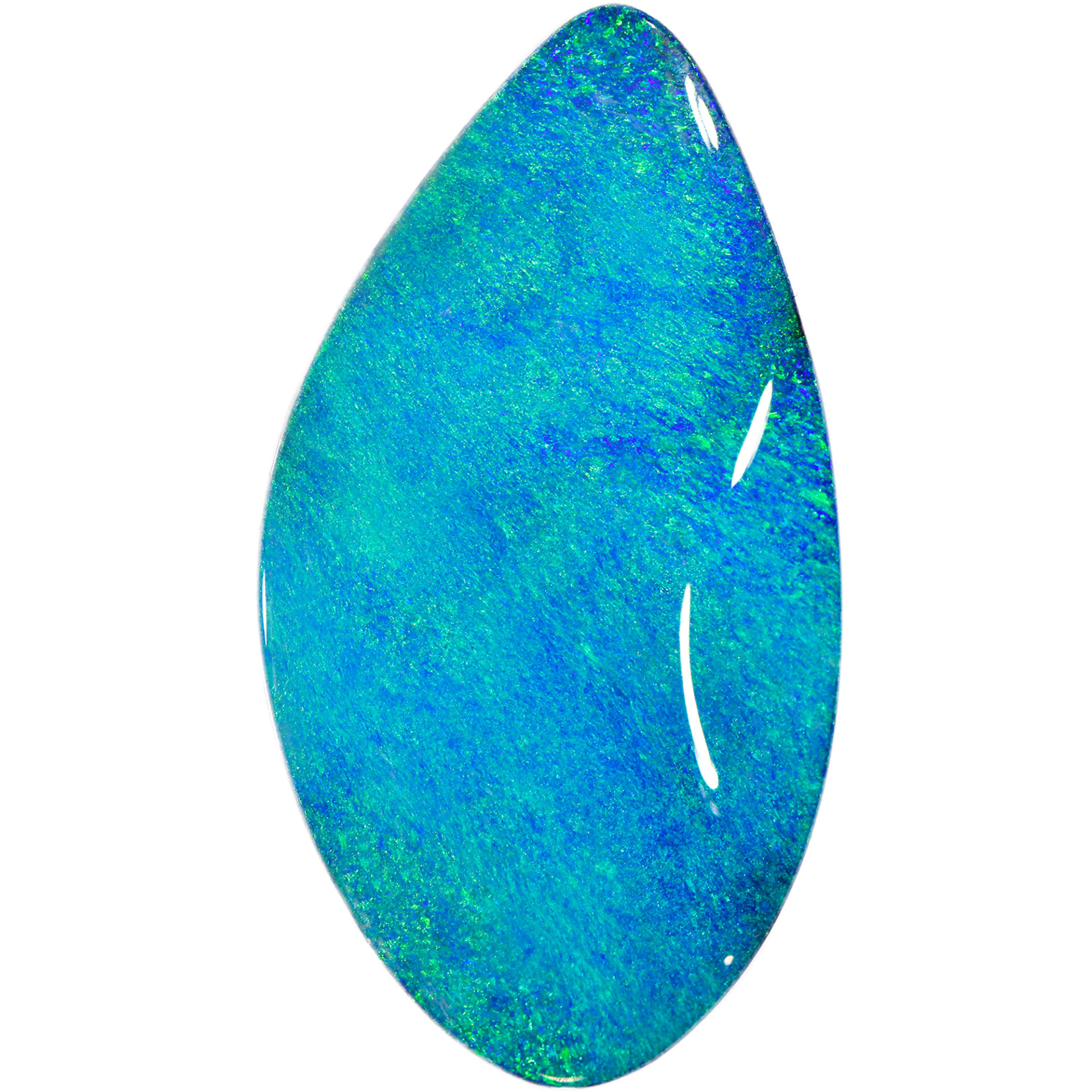 65ct Natural Boulder Opal Teardrop Cut with Ocean Blue Green Fire from Winton, Australia