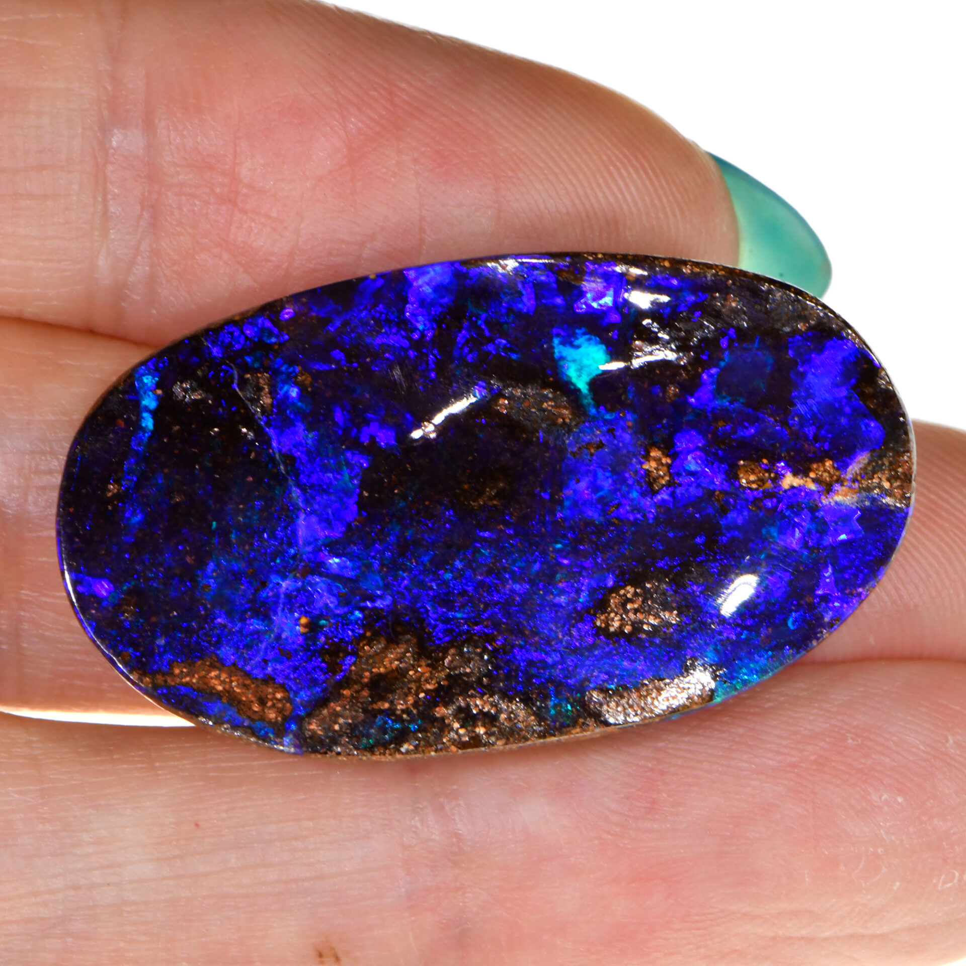 Electric Blue Boulder Opal 34.7 ct