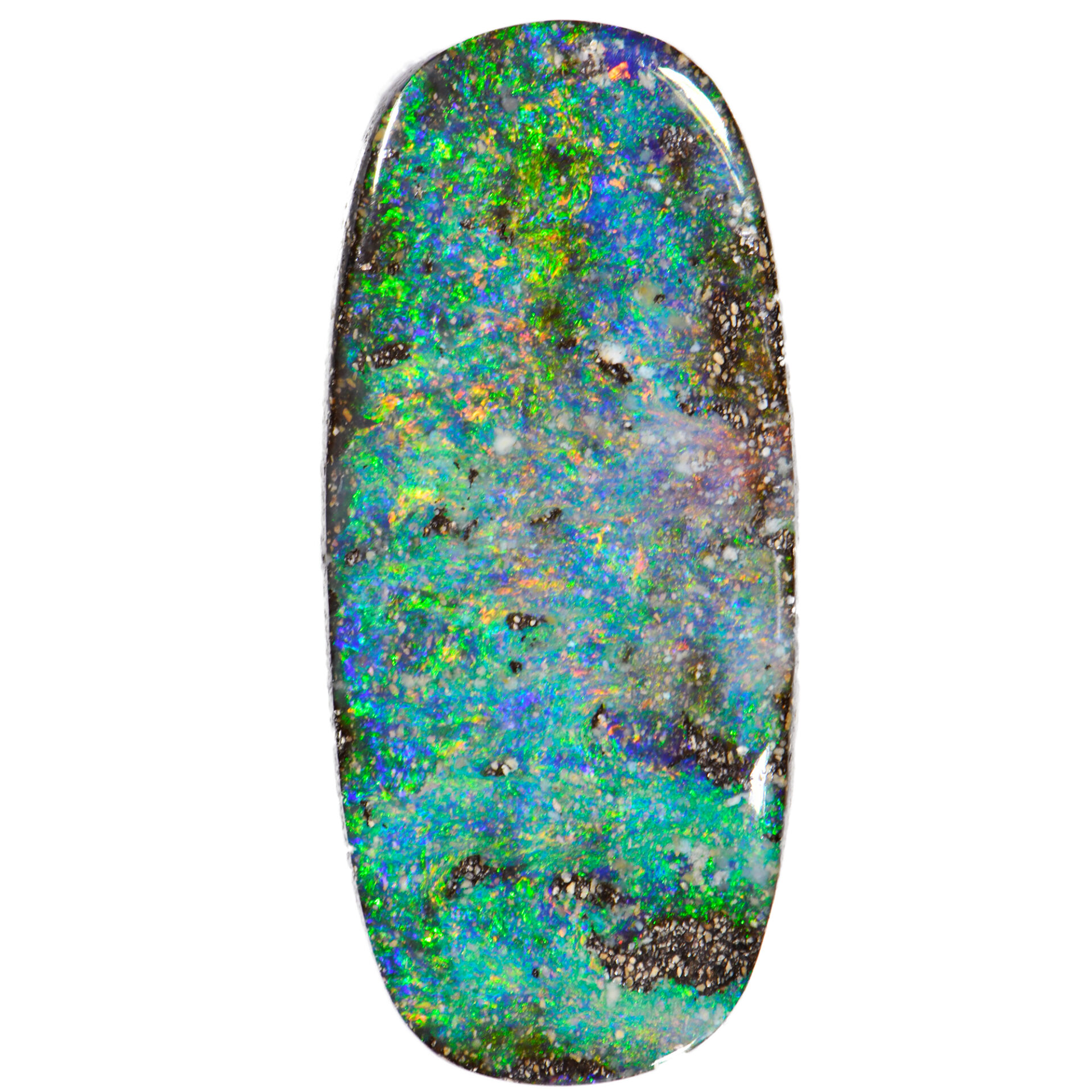 Green Oval Boulder Opal 32.8 ct