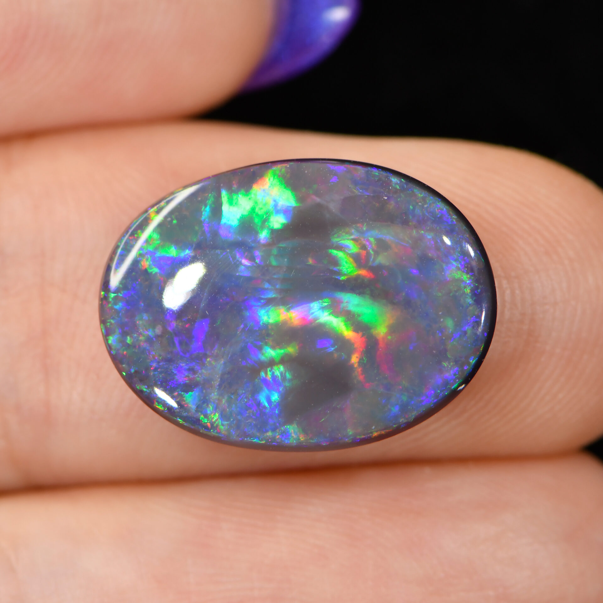 Metallic Black Opal Ringstone 4.45 ct