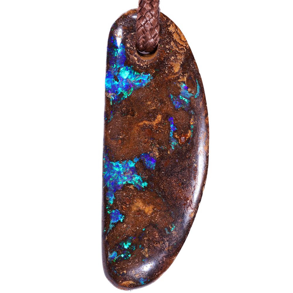 Large Wood Fossil Boulder Opal Pendant 50.5ct | Opal Galaxy