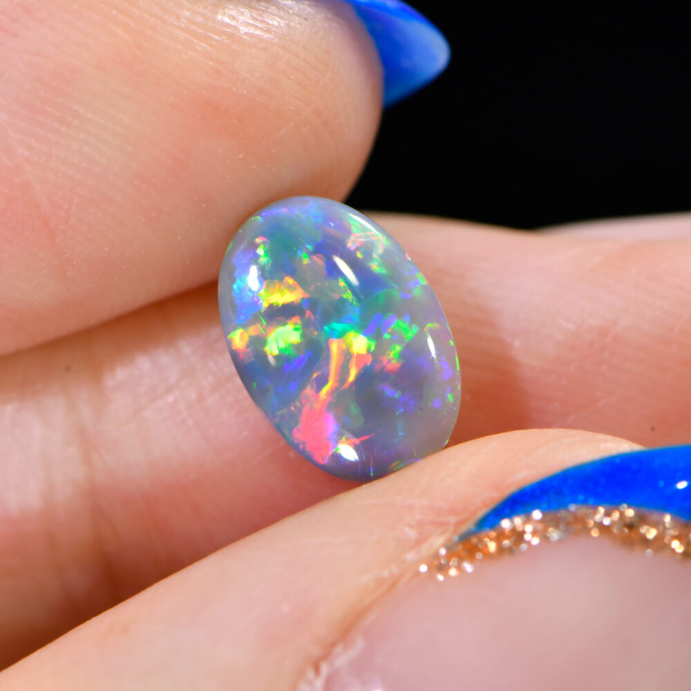 Natural Dark Blue Green Opal - 9x7 Mm Oval Cut - Excellent Grade - F-293