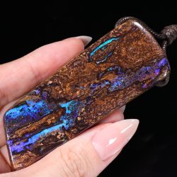Large Boulder Opal Pendant 284 ct close up view Australian opal gemstone Opal Galaxy product image