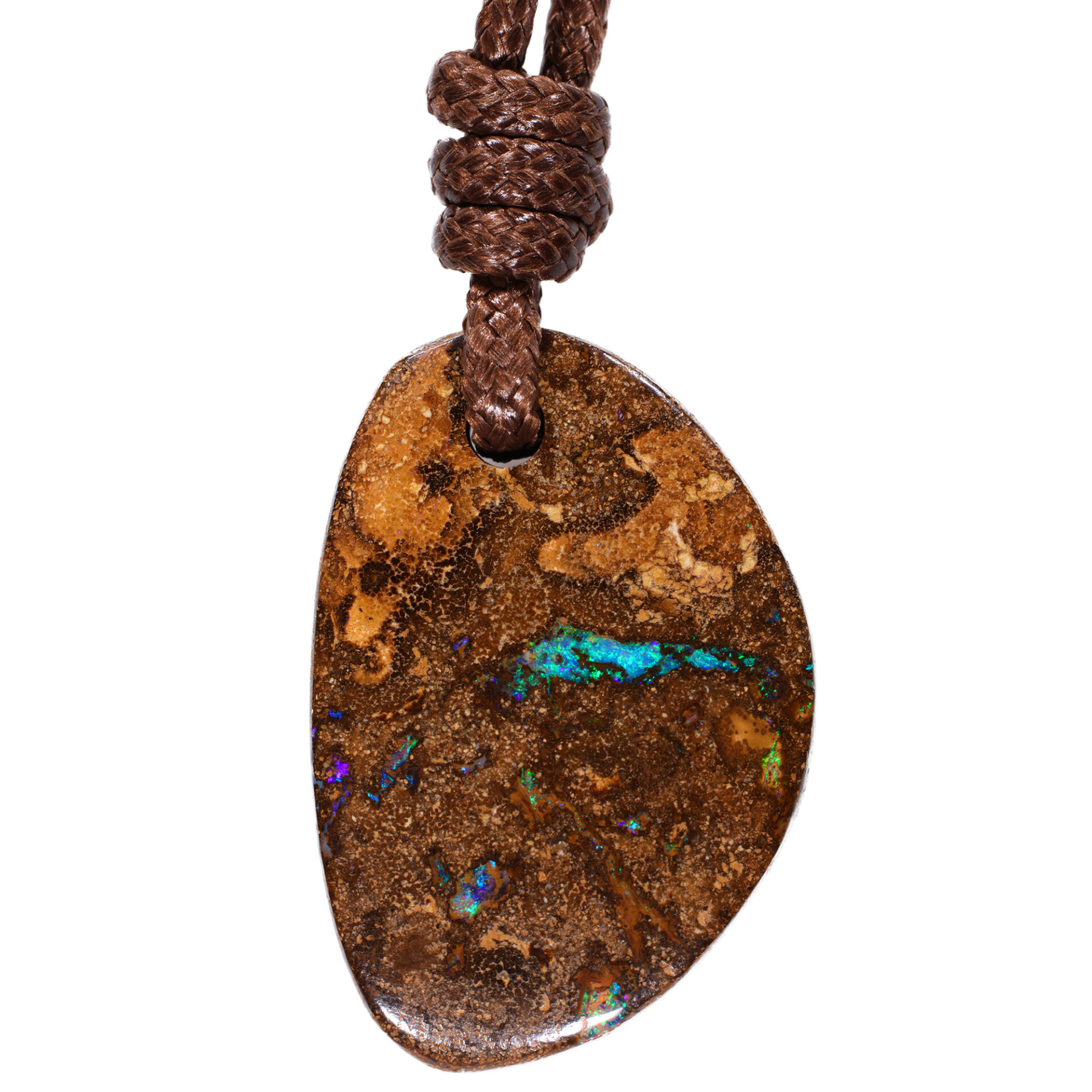 39.6ct Solid Boulder Opal Pendant Necklace front face view Australian opal gemstone Opal Galaxy product image