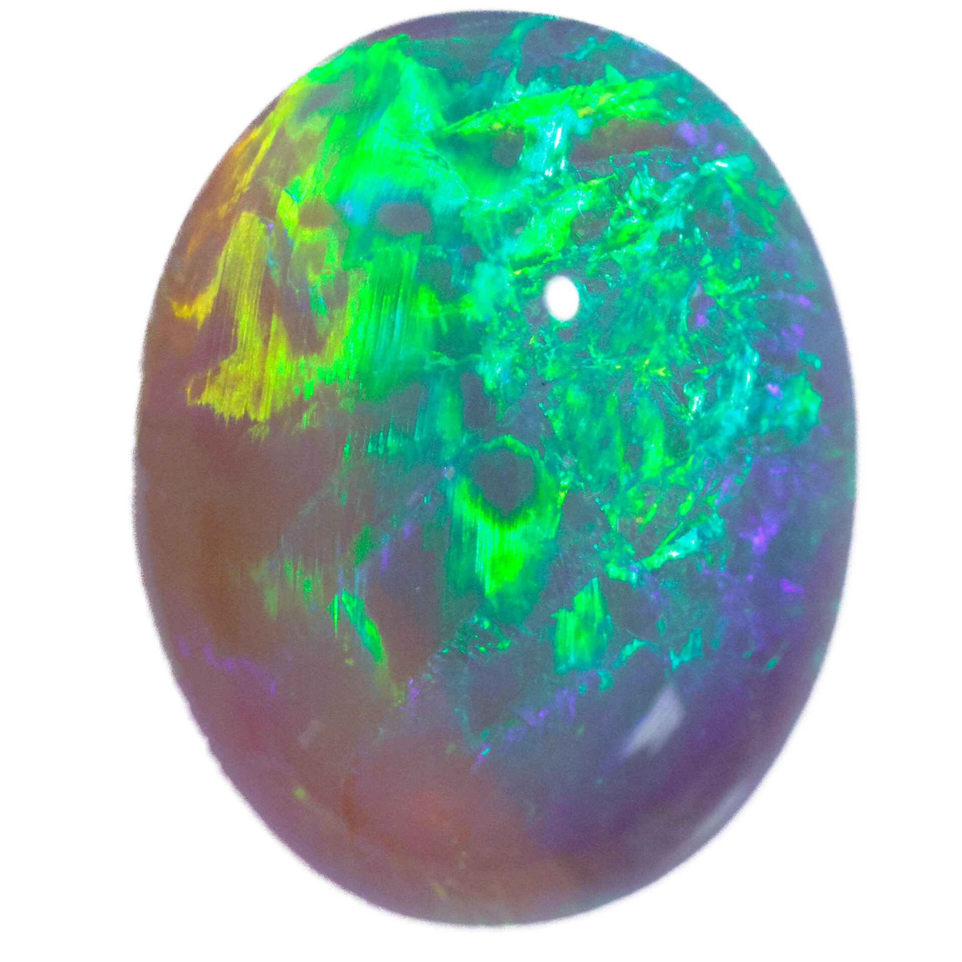 3.02ct Natural Dark Opal Oval Cut with Neon Green Yellow Orange Rolling Fire from Lightning Ridge, Australia