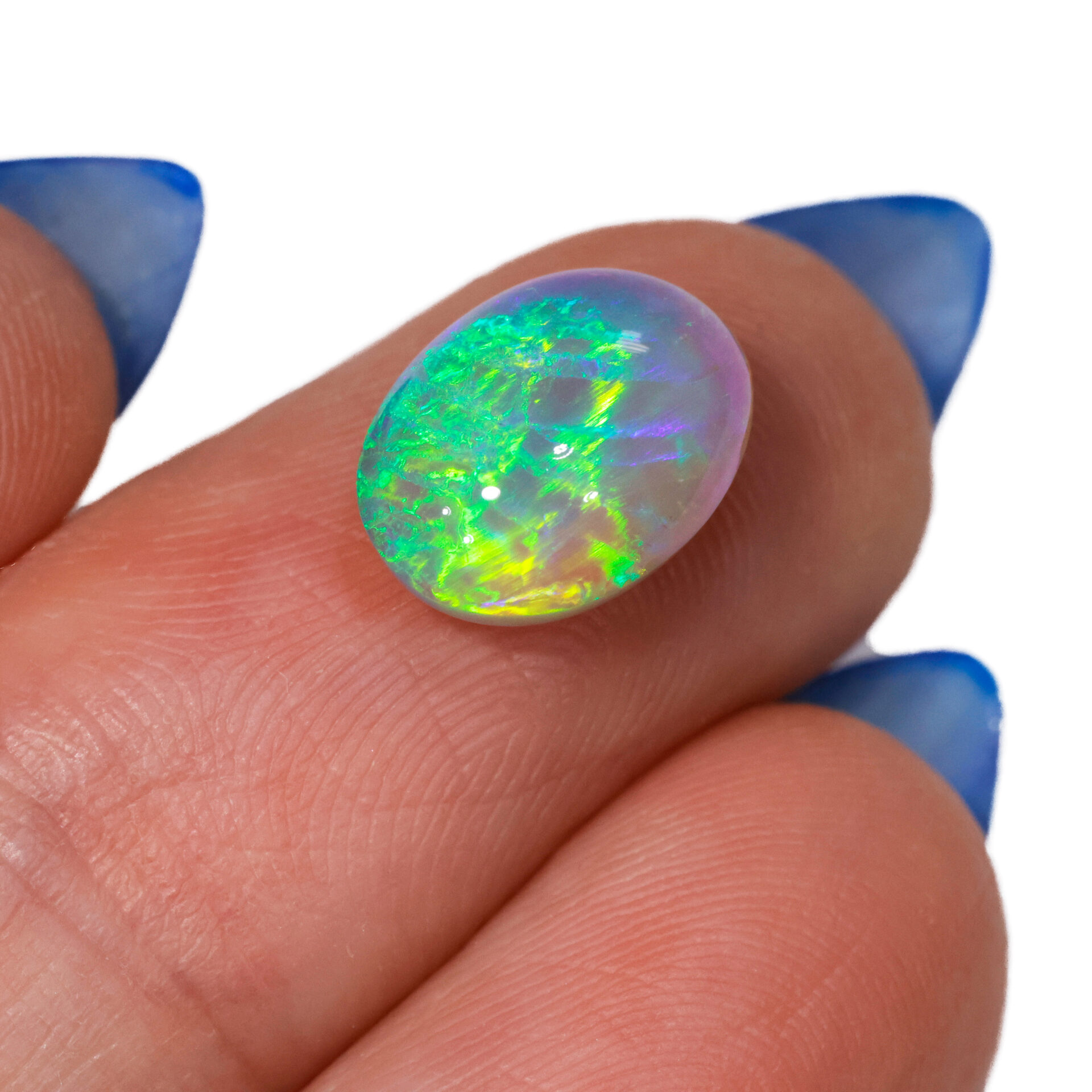 3.02ct Natural Dark Opal Oval Cut with Neon Green Yellow Orange Rolling Fire from Lightning Ridge, Australia
