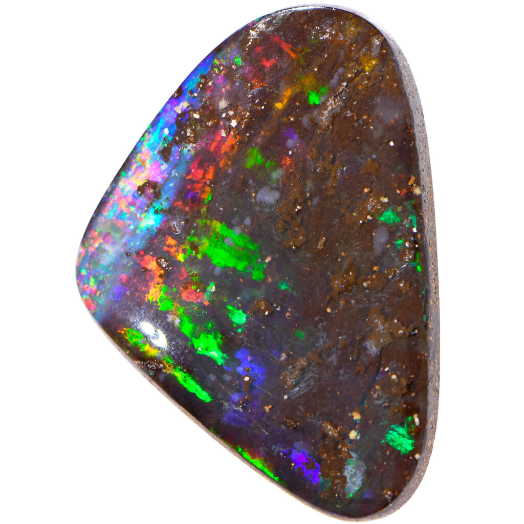 26ct Natural Boulder Opal Rainbow Fire front face view Australian opal gemstone Opal Galaxy product image