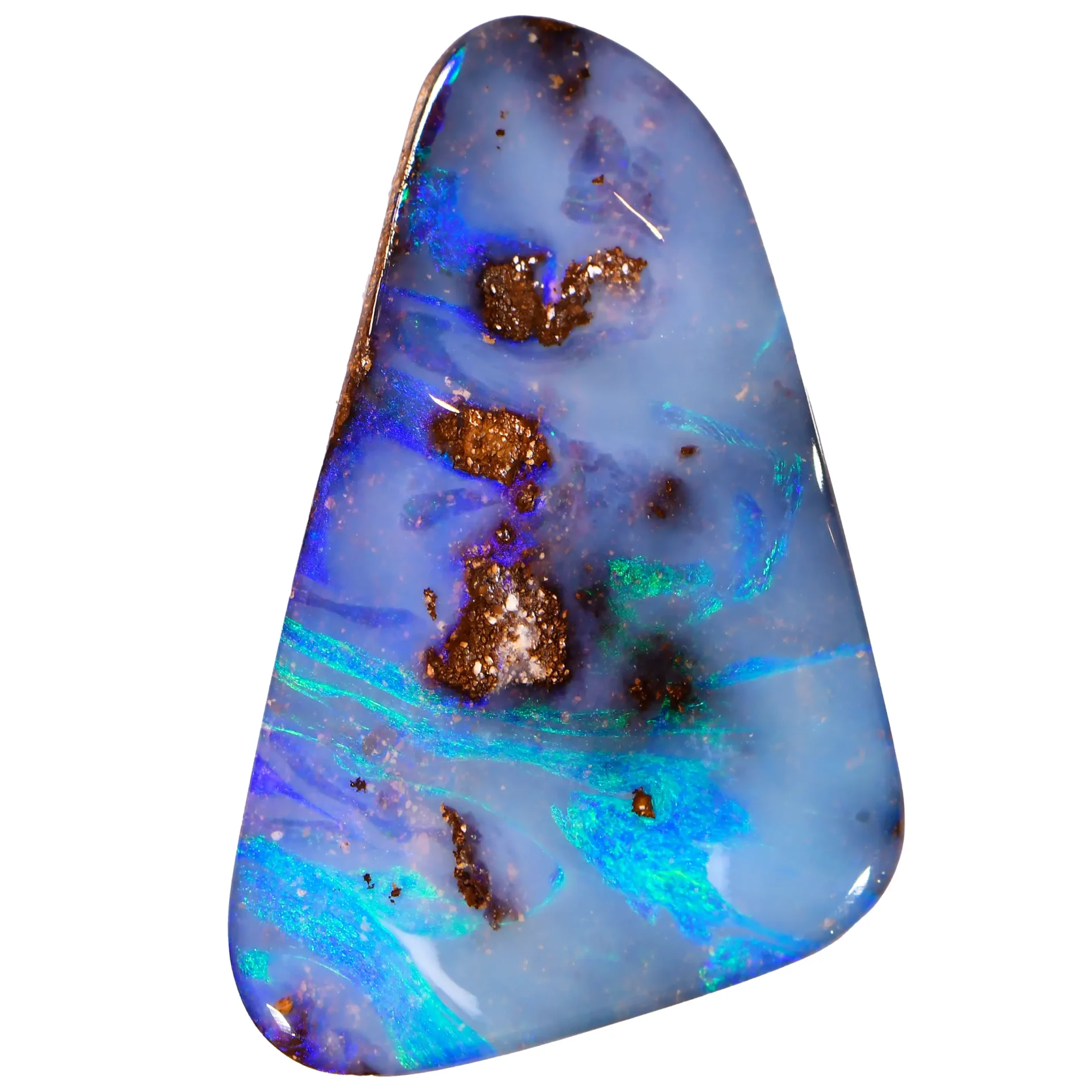 28.81ct Natural Boulder Opal Turquoise Blue Green front face view Australian opal gemstone Opal Galaxy product image