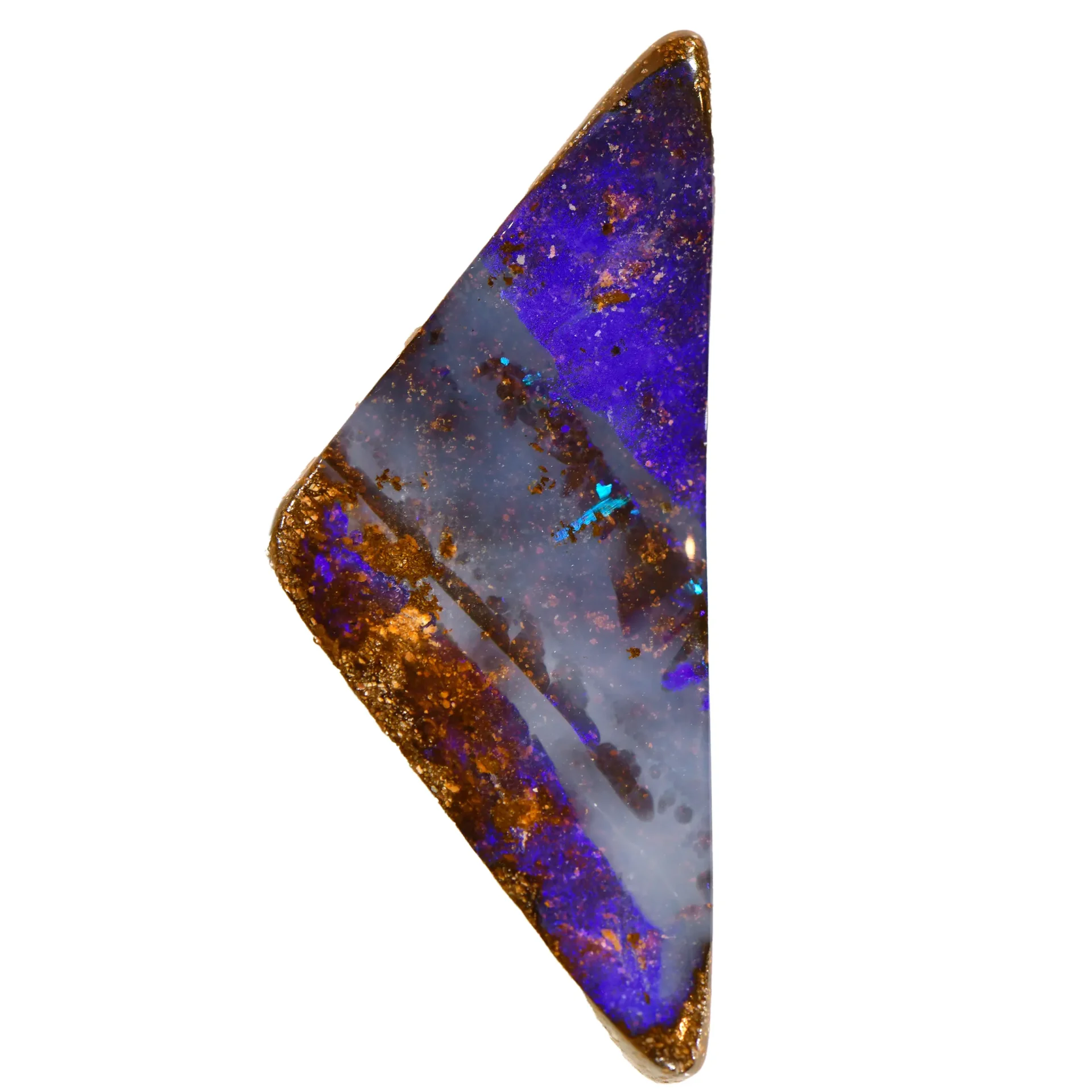 16.22ct Natural Boulder Opal Blue Green Fire front face view Australian opal gemstone Opal Galaxy product image
