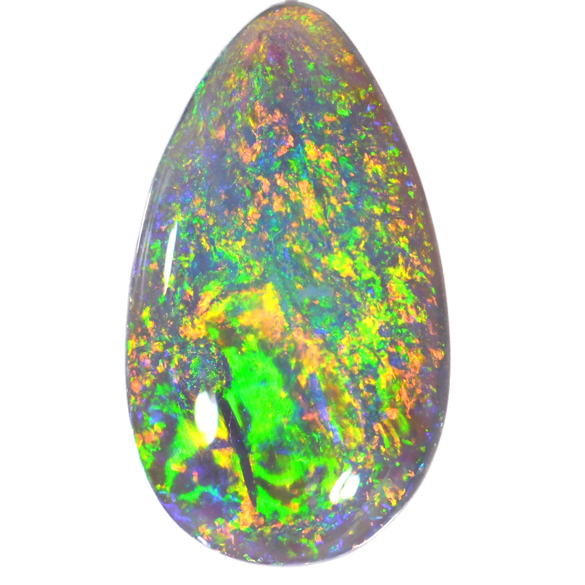Dark Opal Teardrop 1.86 ct, 100% Natural Solid Polished Dark Crystal Opal From Lightning Ridge, Australia.