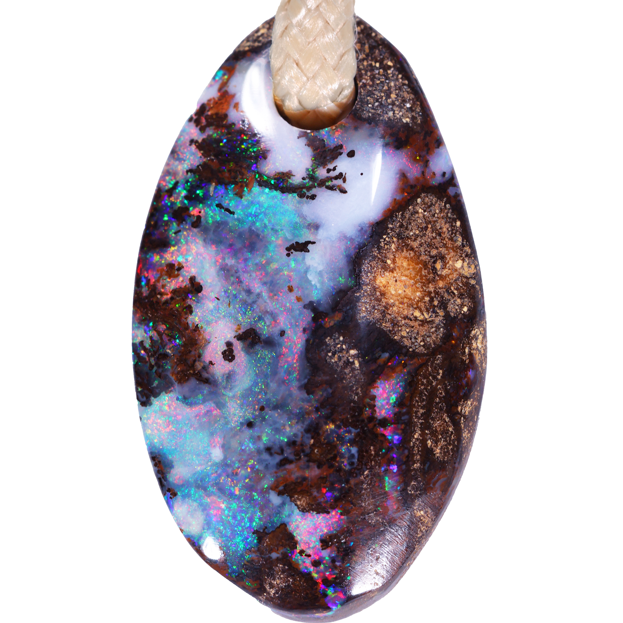 Wood Fossil Boulder Opal Pendant 16ct | Opal Galaxy