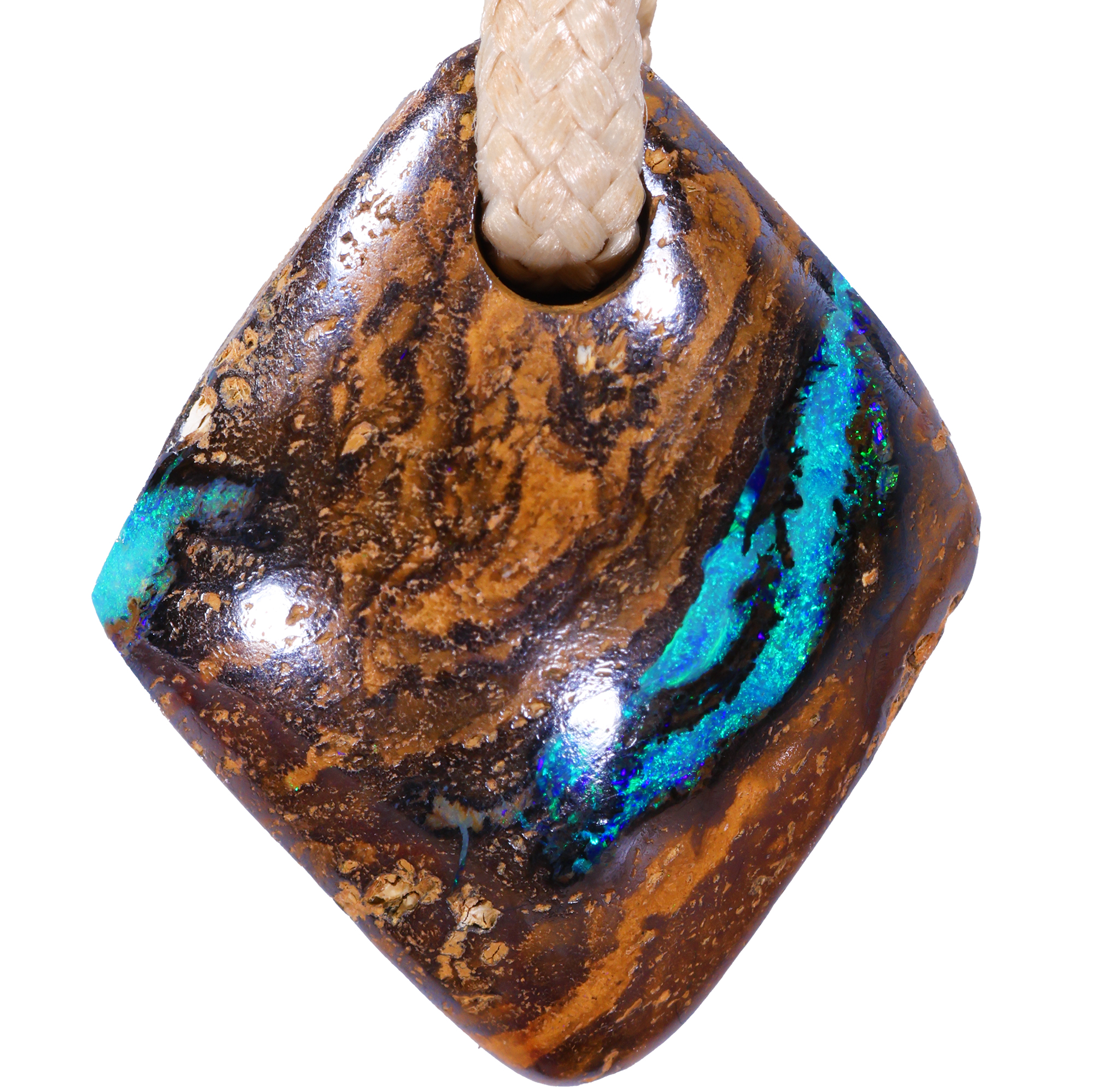Wood Fossil Boulder Opal Pendant 17ct | Opal Galaxy