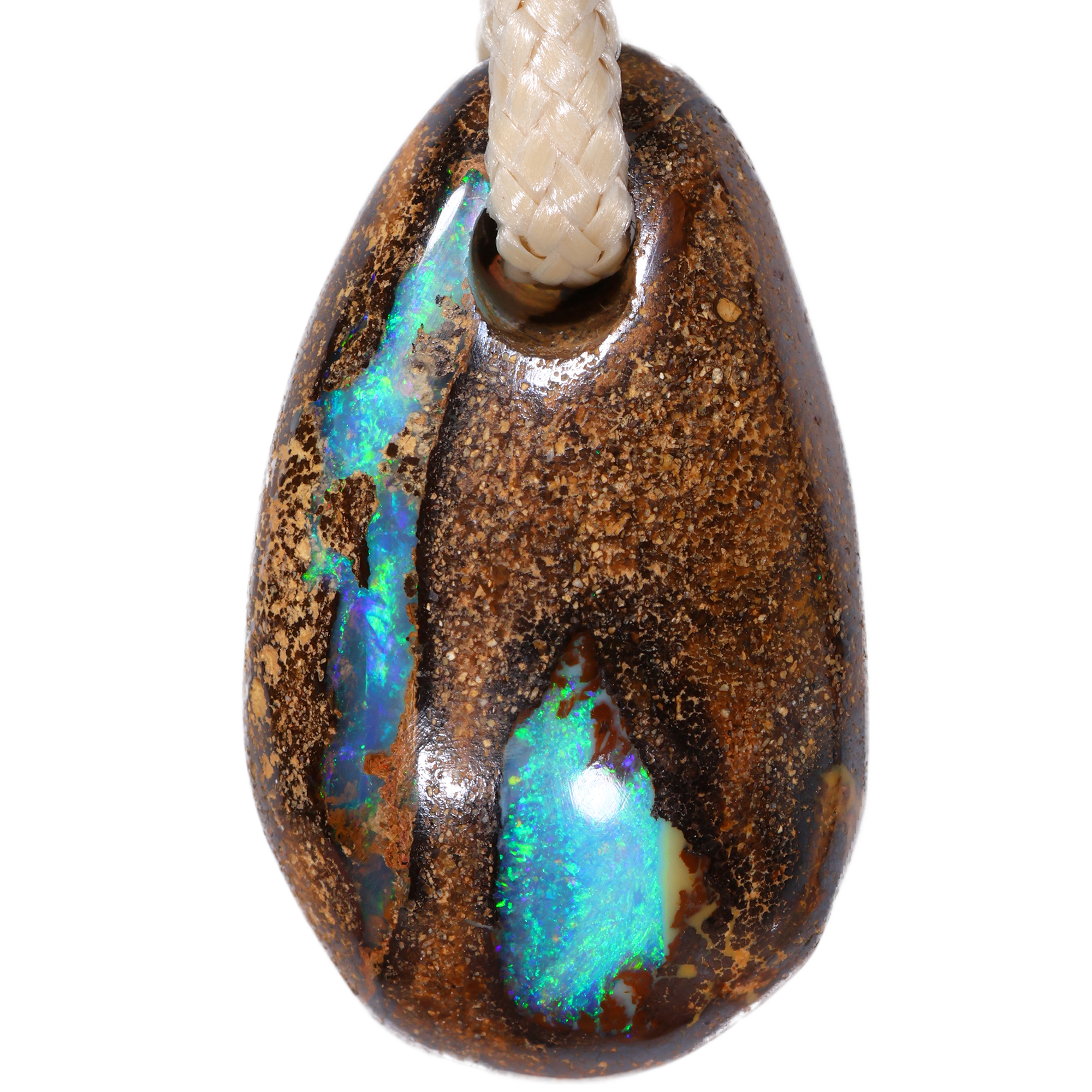 Wood Fossil Boulder Opal Pendant 19ct | Opal Galaxy