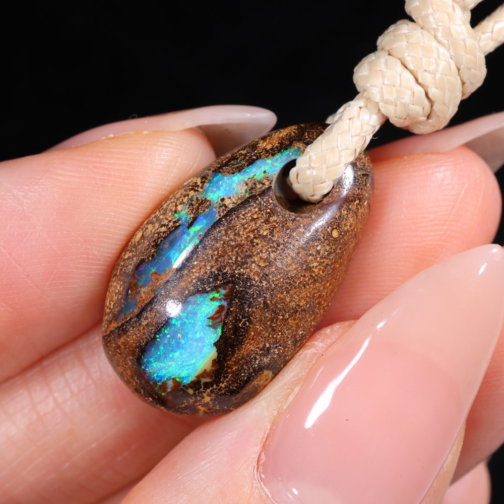 Wood Fossil Boulder Opal Pendant 19ct | Opal Galaxy