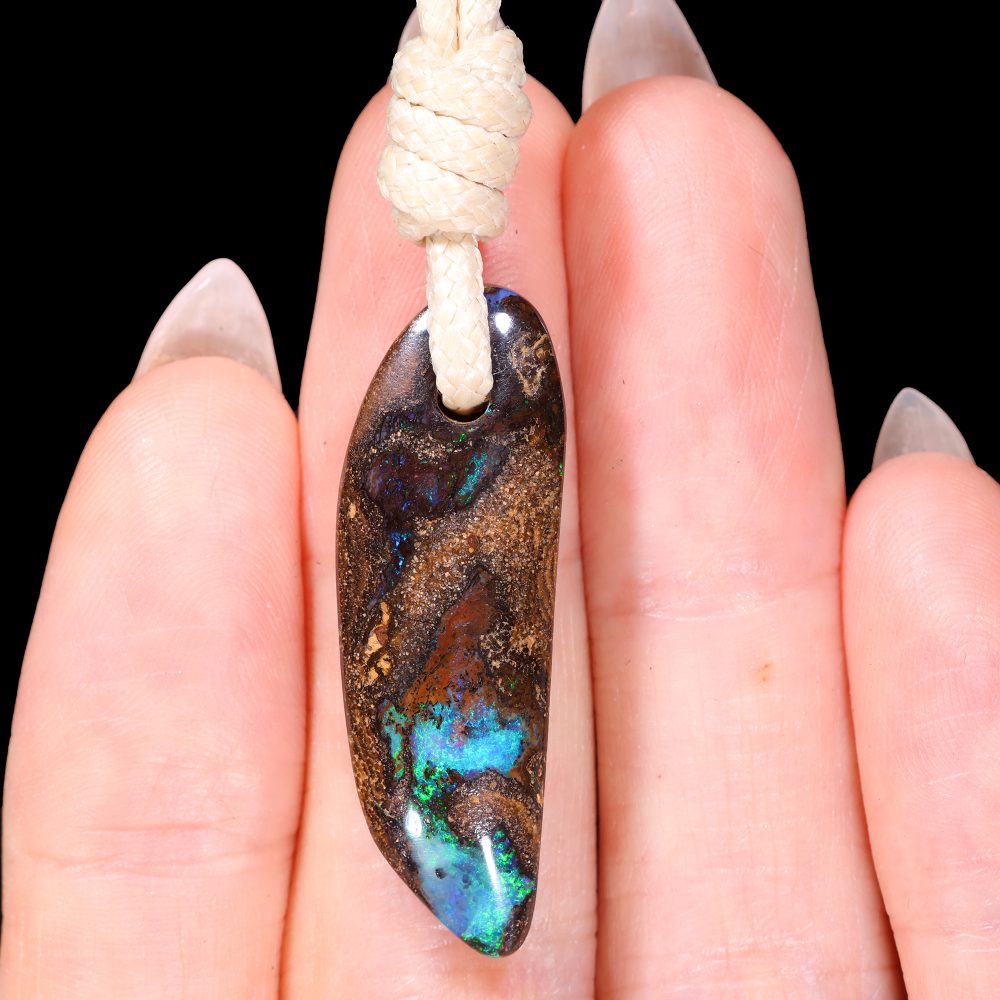 Wood Fossil Boulder Opal Pendant 64ct | Opal Galaxy