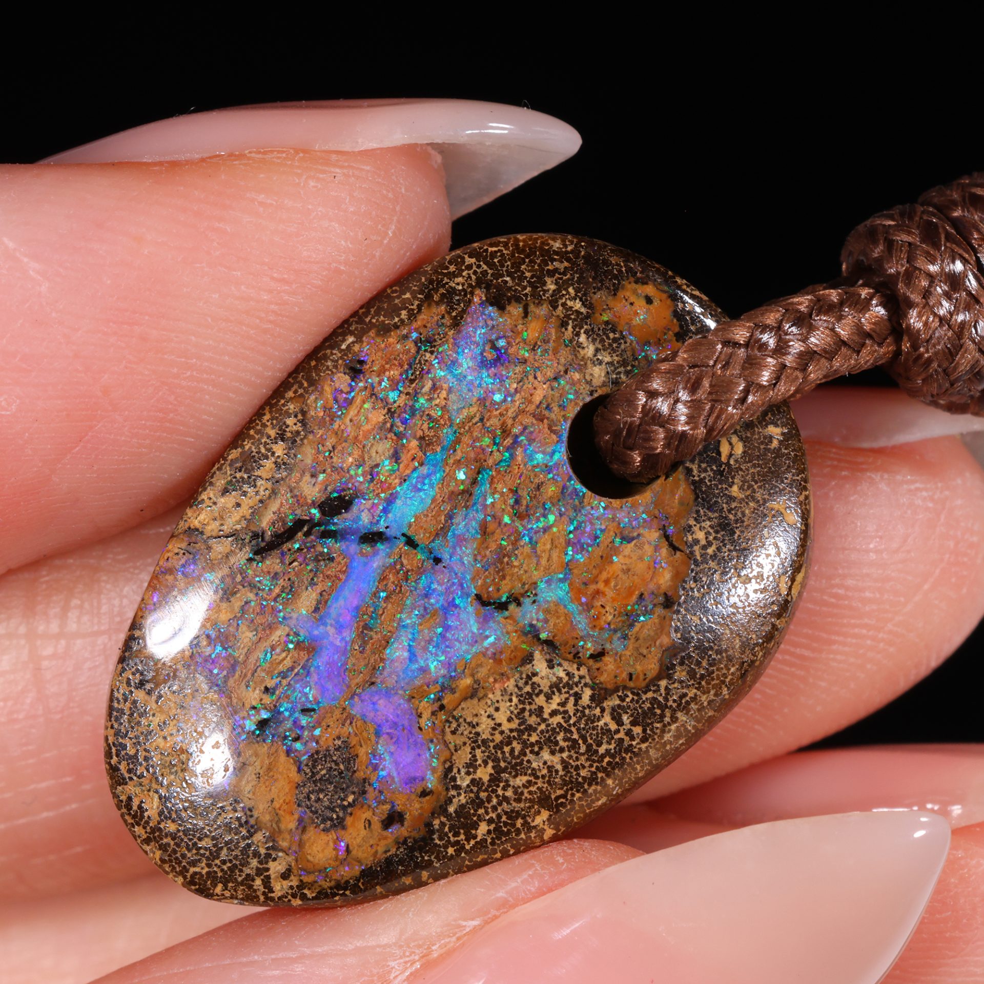 Wood Fossil Boulder Opal Pendant 25ct | Opal Galaxy