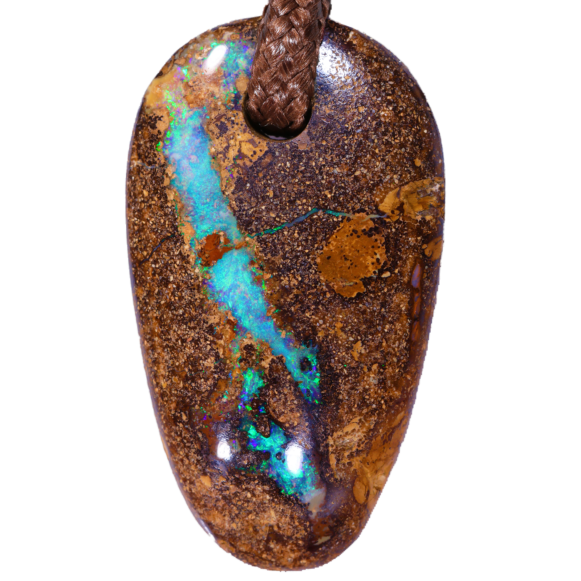 Wood Fossil Boulder Opal Pendant 25ct | Opal Galaxy