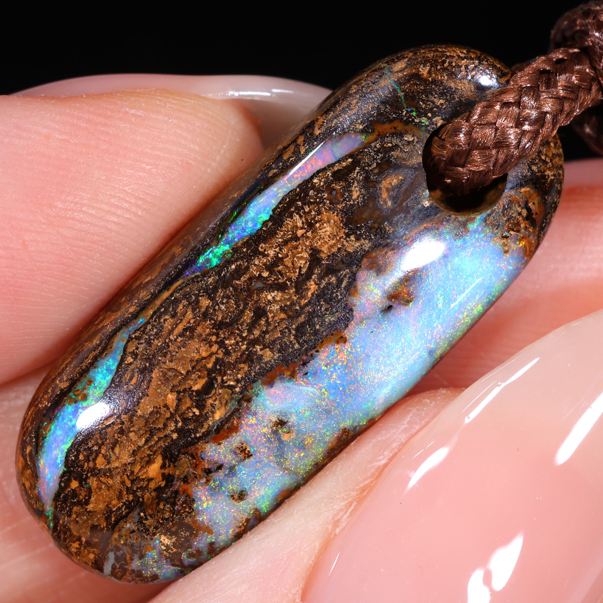 Boulder Opal Pendant 26ct back view Australian opal gemstone Opal Galaxy product image