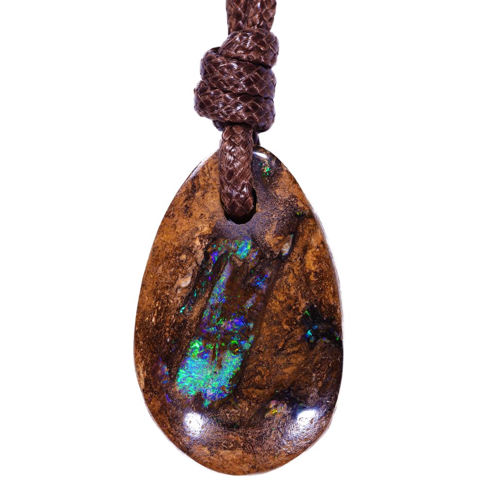 Wood Fossil Boulder Opal Pendant 35ct | Opal Galaxy