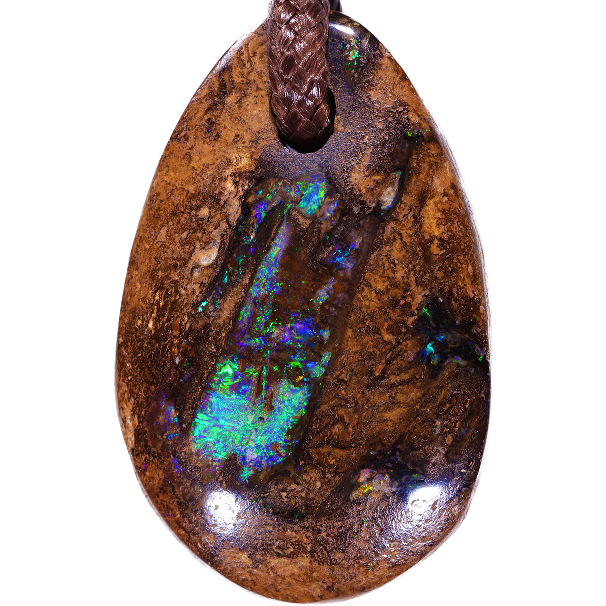Wood Fossil Boulder Opal Pendant 35ct | Opal Galaxy