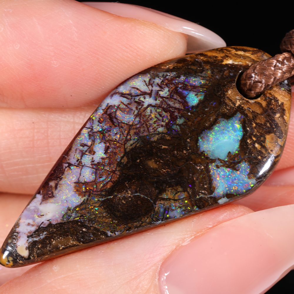 Wood Fossil Boulder Opal Pendant 38ct | Opal Galaxy