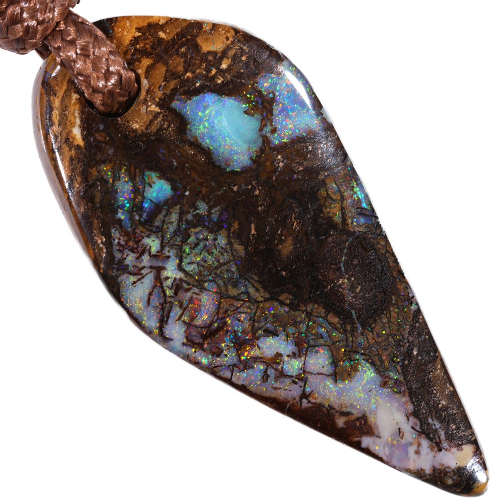 Wood Fossil Boulder Opal Pendant 38ct | Opal Galaxy