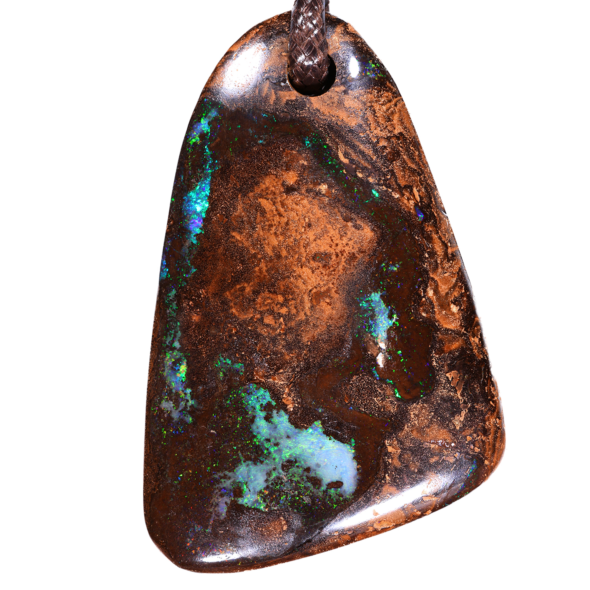 Wood Fossil Boulder Opal Pendant 77ct | Opal Galaxy