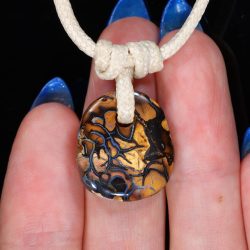 Koroit Boulder Opal Pendant Necklace 20ct Double Sided back view Australian opal gemstone Opal Galaxy product image