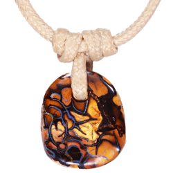 Koroit Boulder Opal Pendant Necklace 20ct Double Sided detail view Australian opal gemstone Opal Galaxy product image