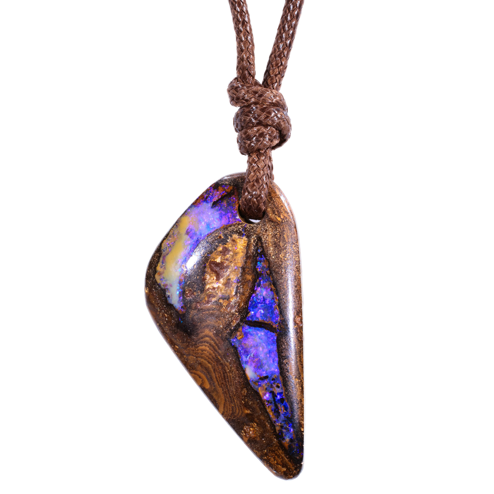 Purple Boulder Opal Pendant with Adjustable Necklace 34 ct