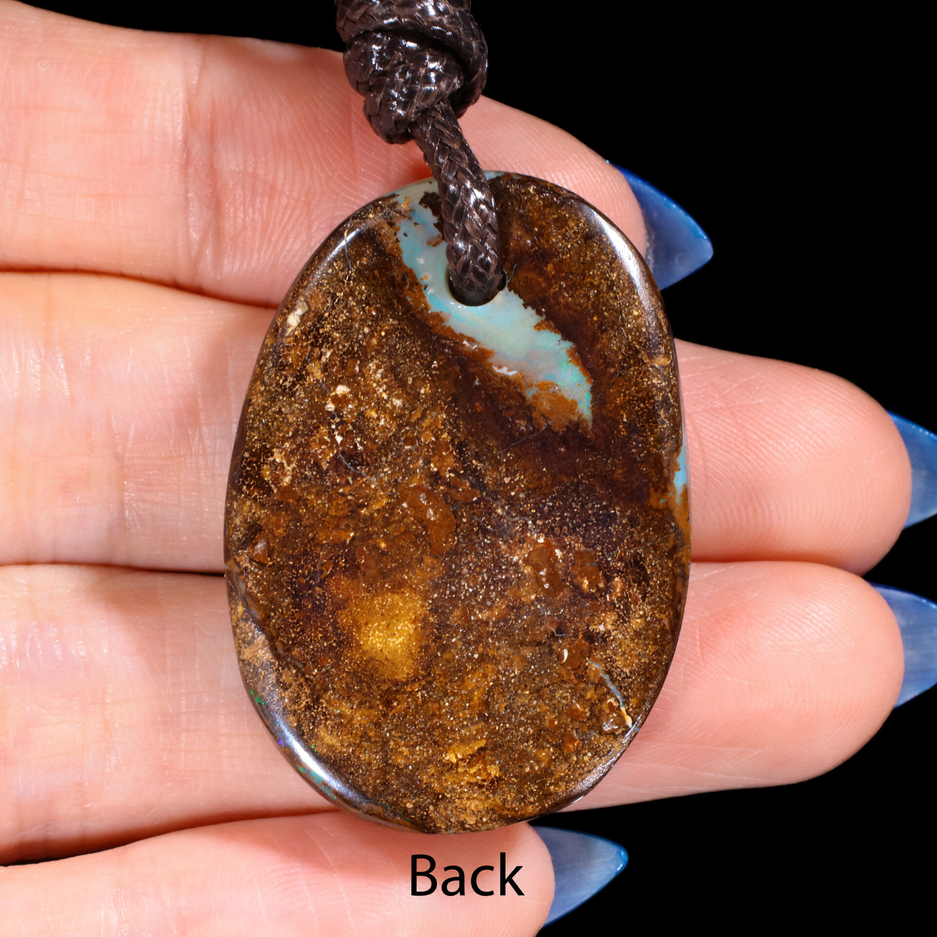 Wood Fossil Boulder Opal Pendant 54ct | Opal Galaxy