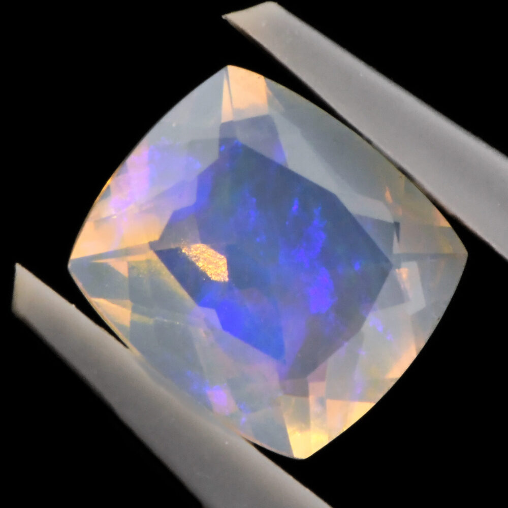 1.63ct Natural Faceted Crystal Opal – Cushion Cut | Opal Galaxy