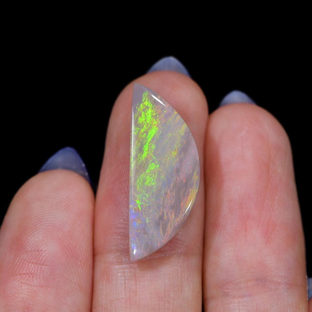 4.72ct Natural Dark Opal - Half Moon Multicolor