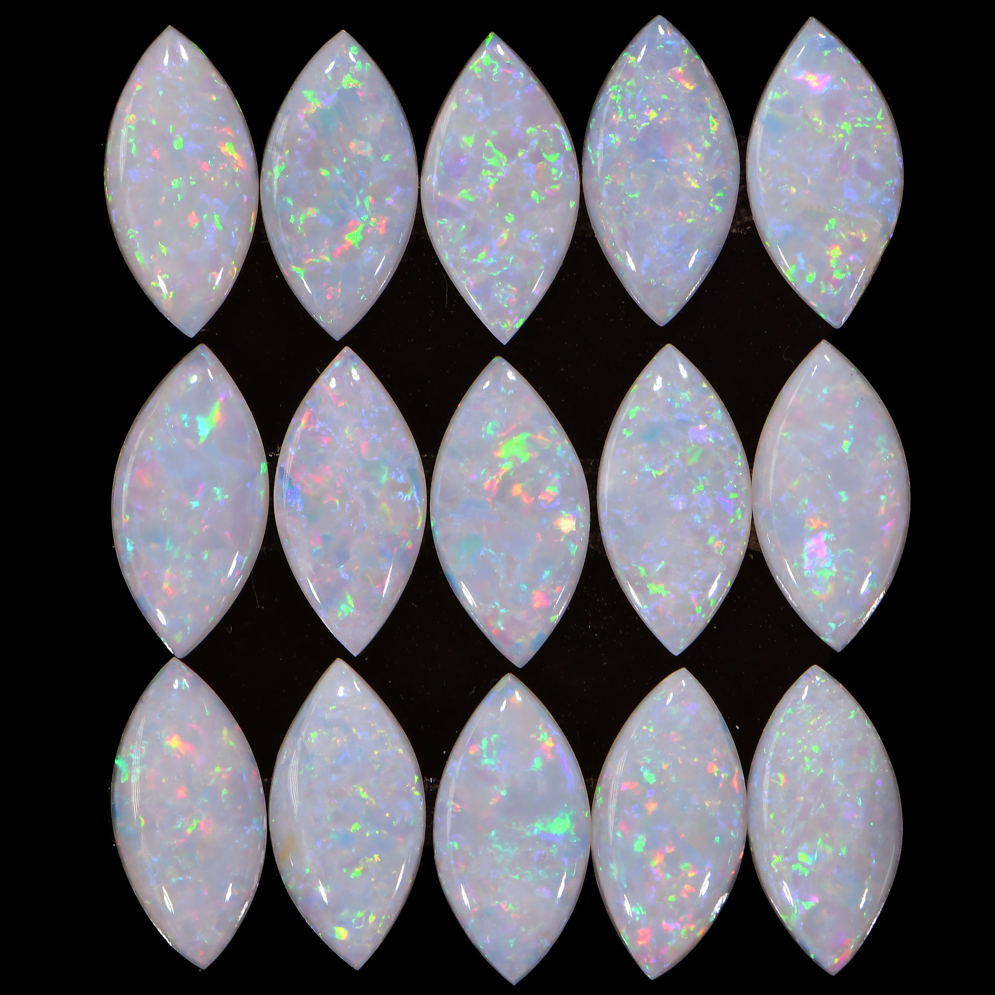 15 Pcs Calibrated Marquise Shape Crystal Opal Parcel 7.1 ctw
