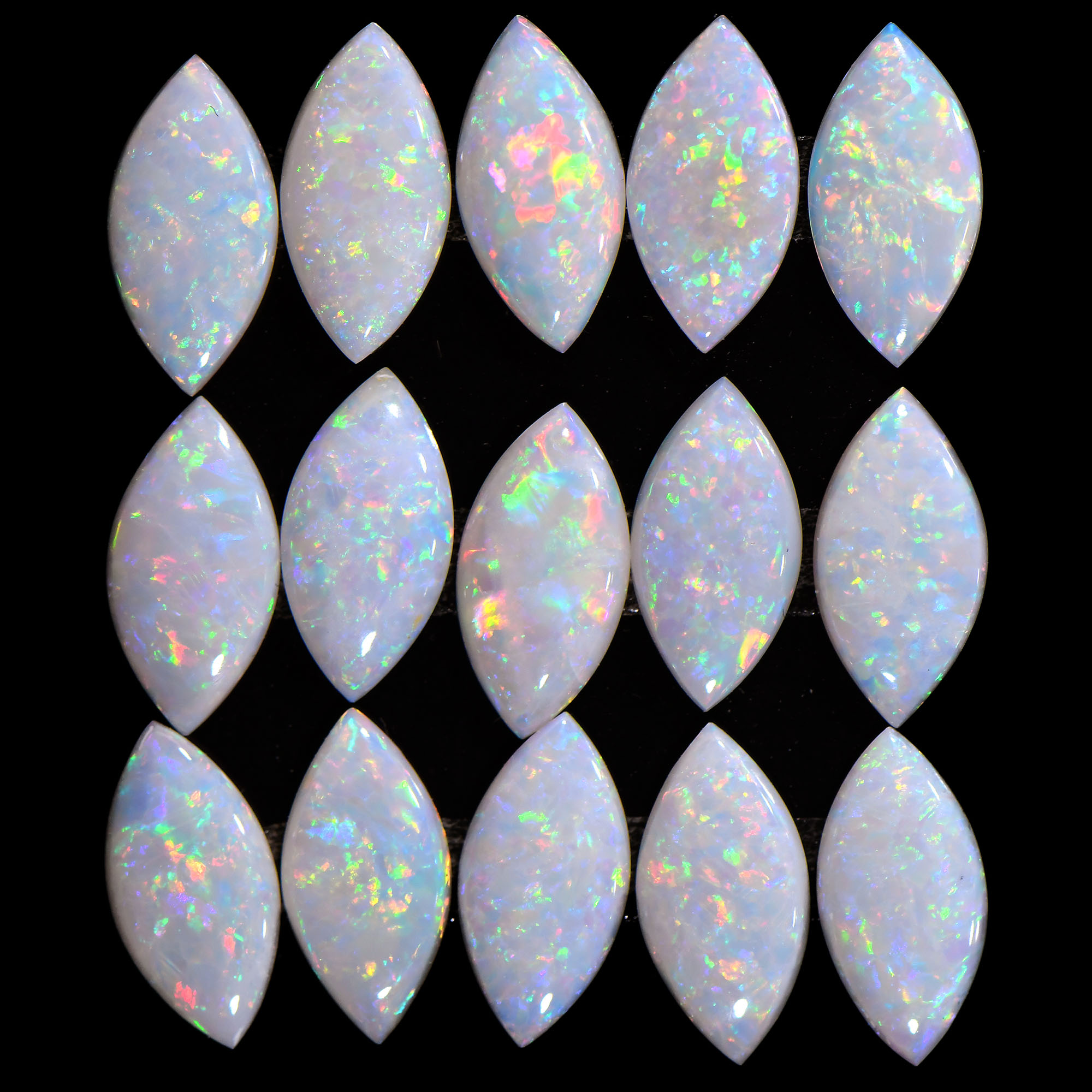 15 Pcs Calibrated Marquise Shape Crystal Opal Parcel 7.3 ctw