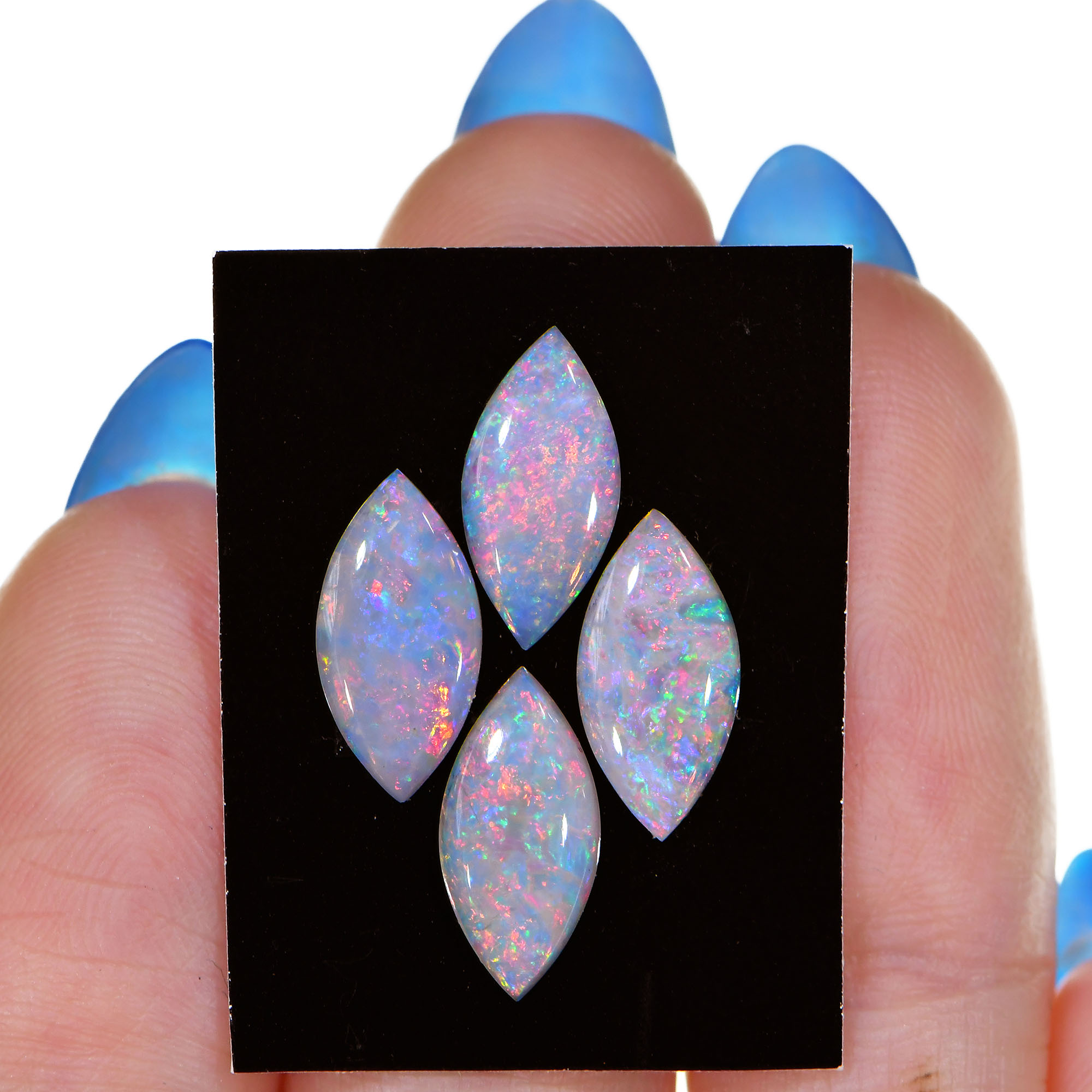 4 Pcs Calibrated Marquise Shape Crystal Opal Parcel 2.55 ctw-hand shot 1