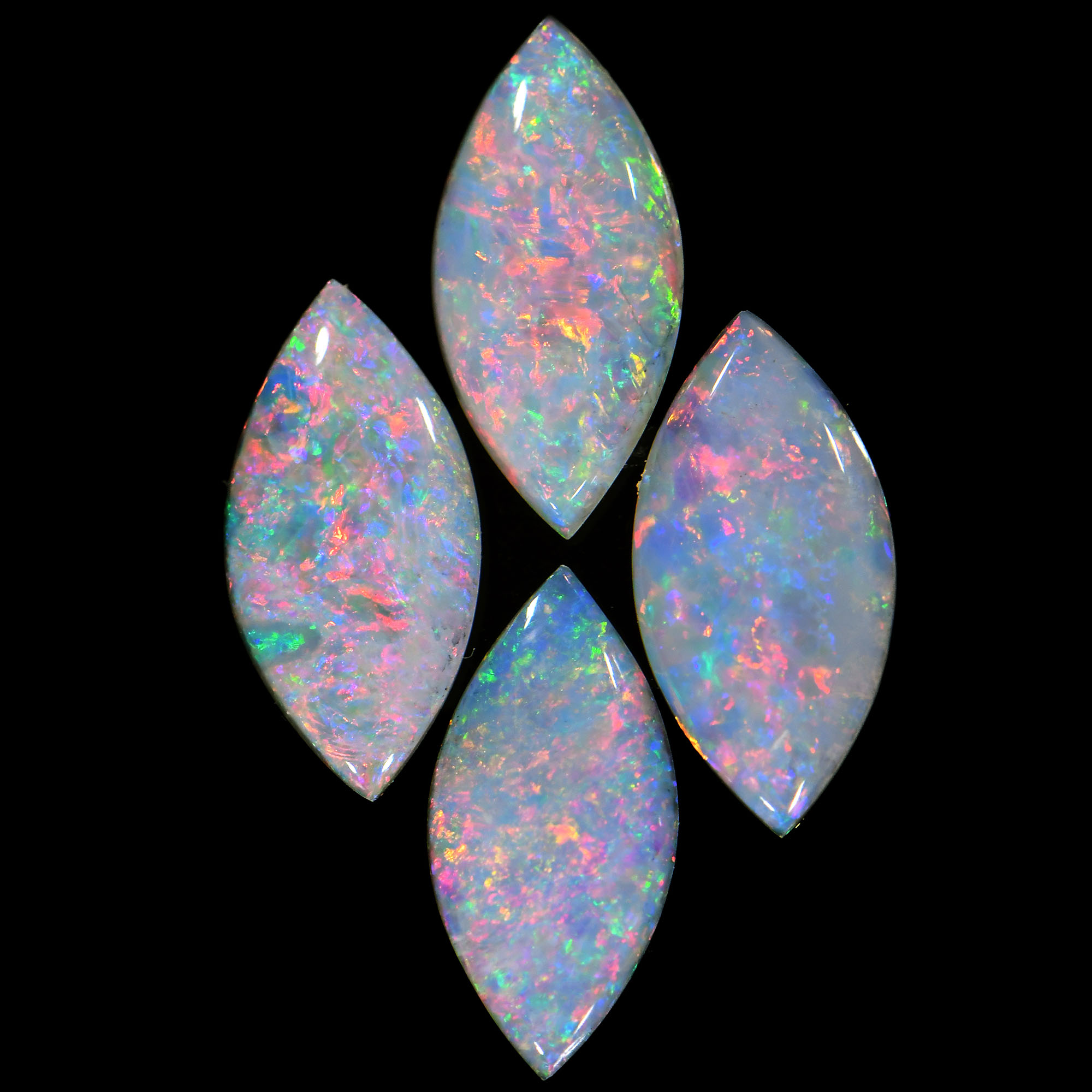 4 Pcs Calibrated Marquise Shape Crystal Opal Parcel 2.55 ctw