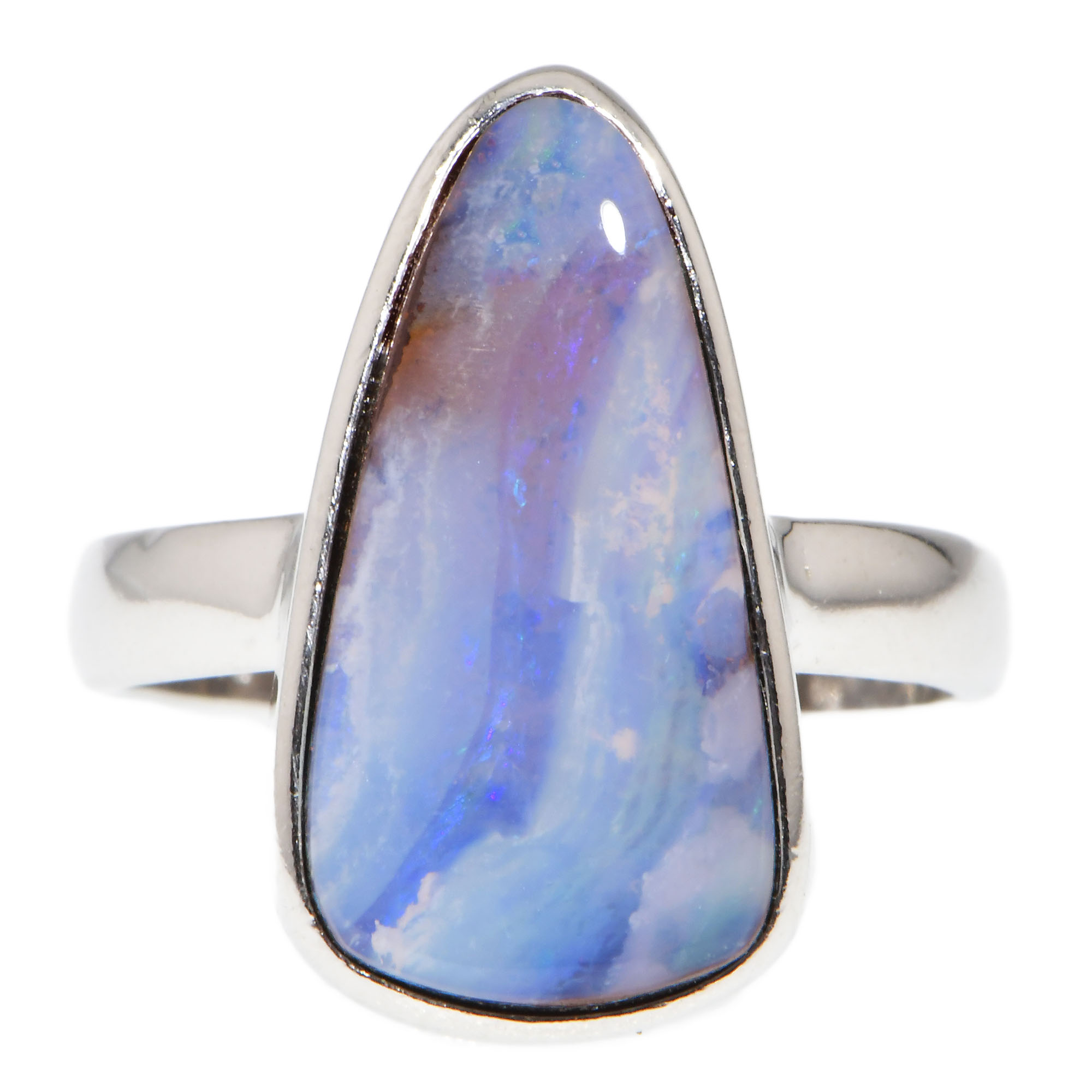 Sterling Silver Solid Australian Boulder Opal Ring 24 ct