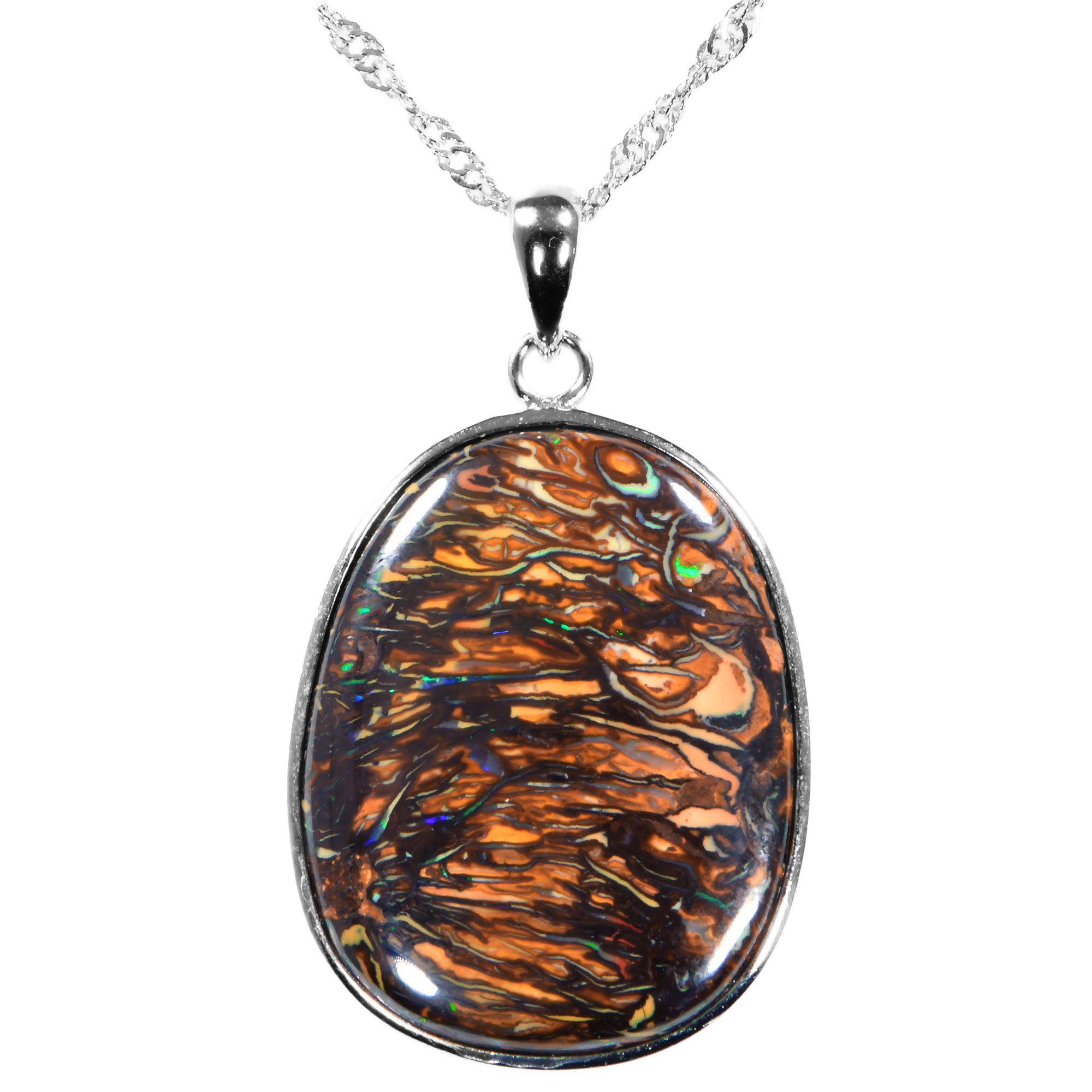 35.3ct Boulder Opal Pendant Brown Koroit Vein Pattern