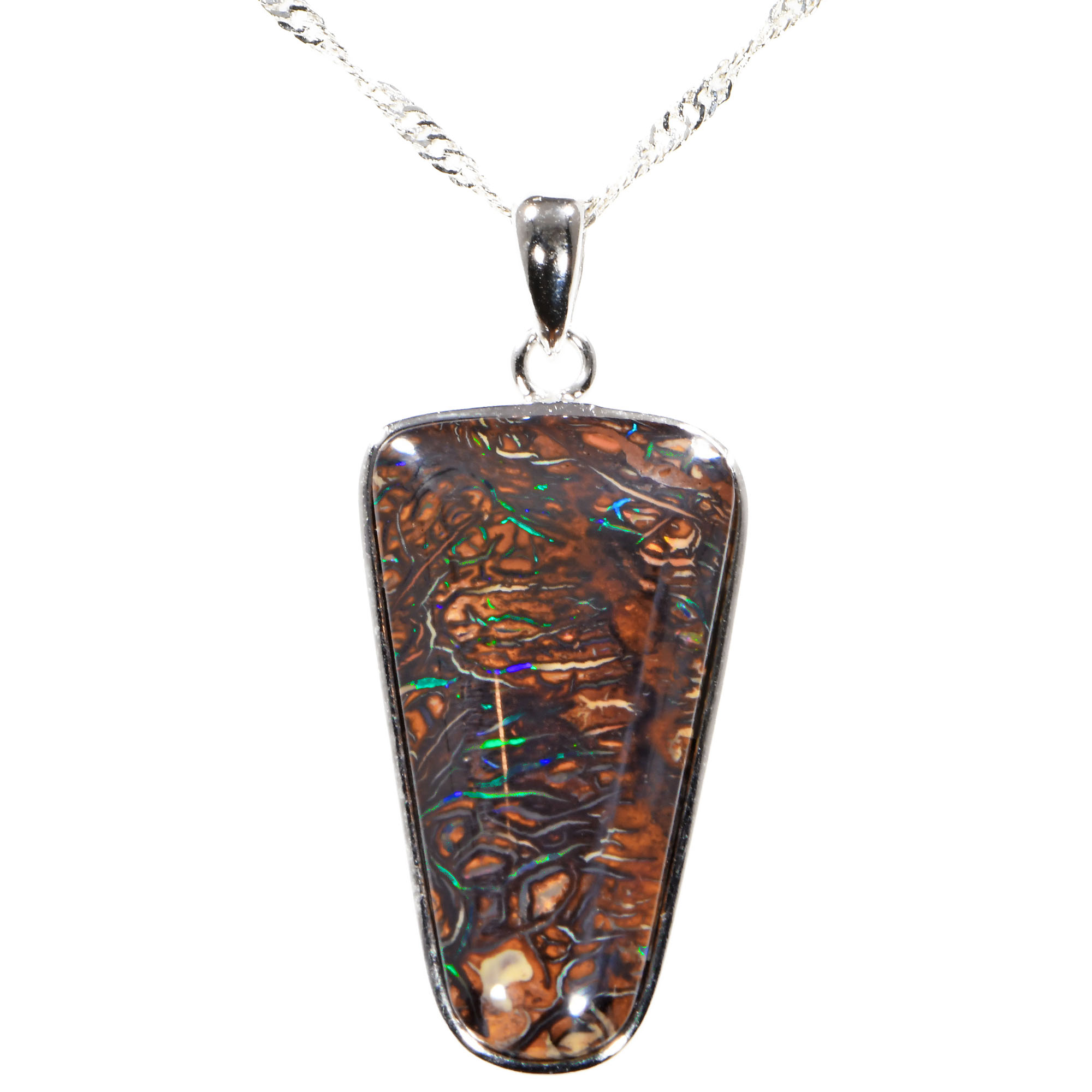 34.5ct Boulder Opal Pendant Chocolate w/ Rainbow Vein