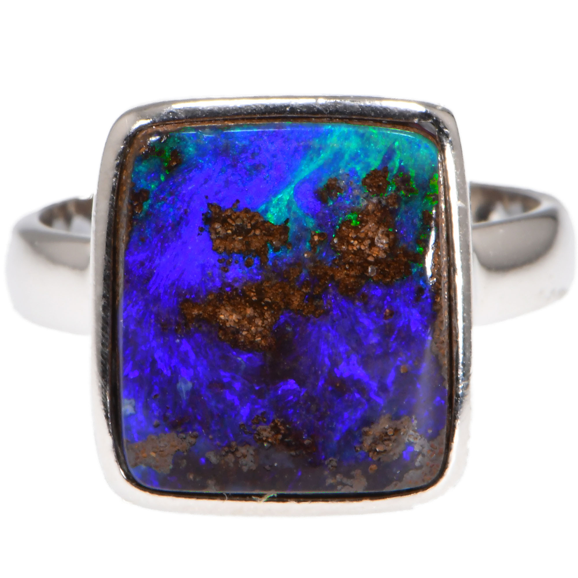Sterling Silver Purple Boulder Opal Ring 21 ct US 6 3-4