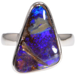 Sterling Silver Purple Boulder Opal Ring 23.5 ct US 8 - Copy