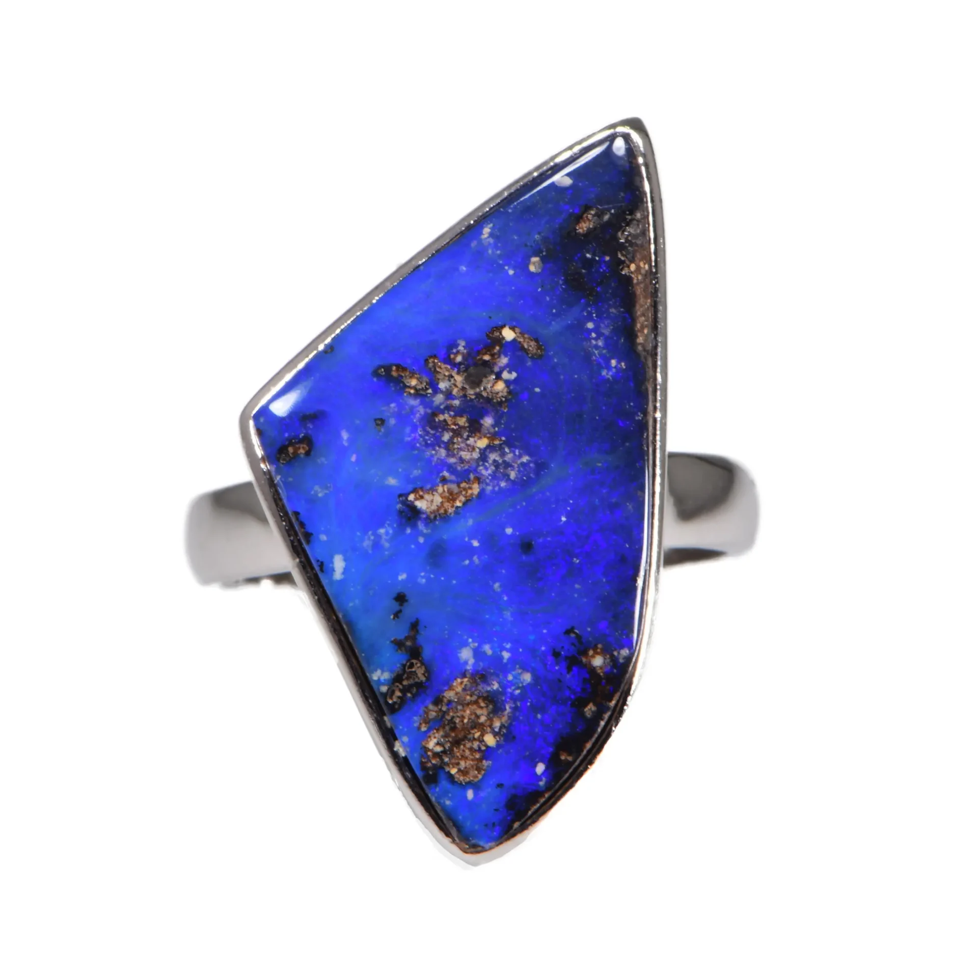 Sterling Silver Purple Boulder Opal Ring 30 ct US 8
