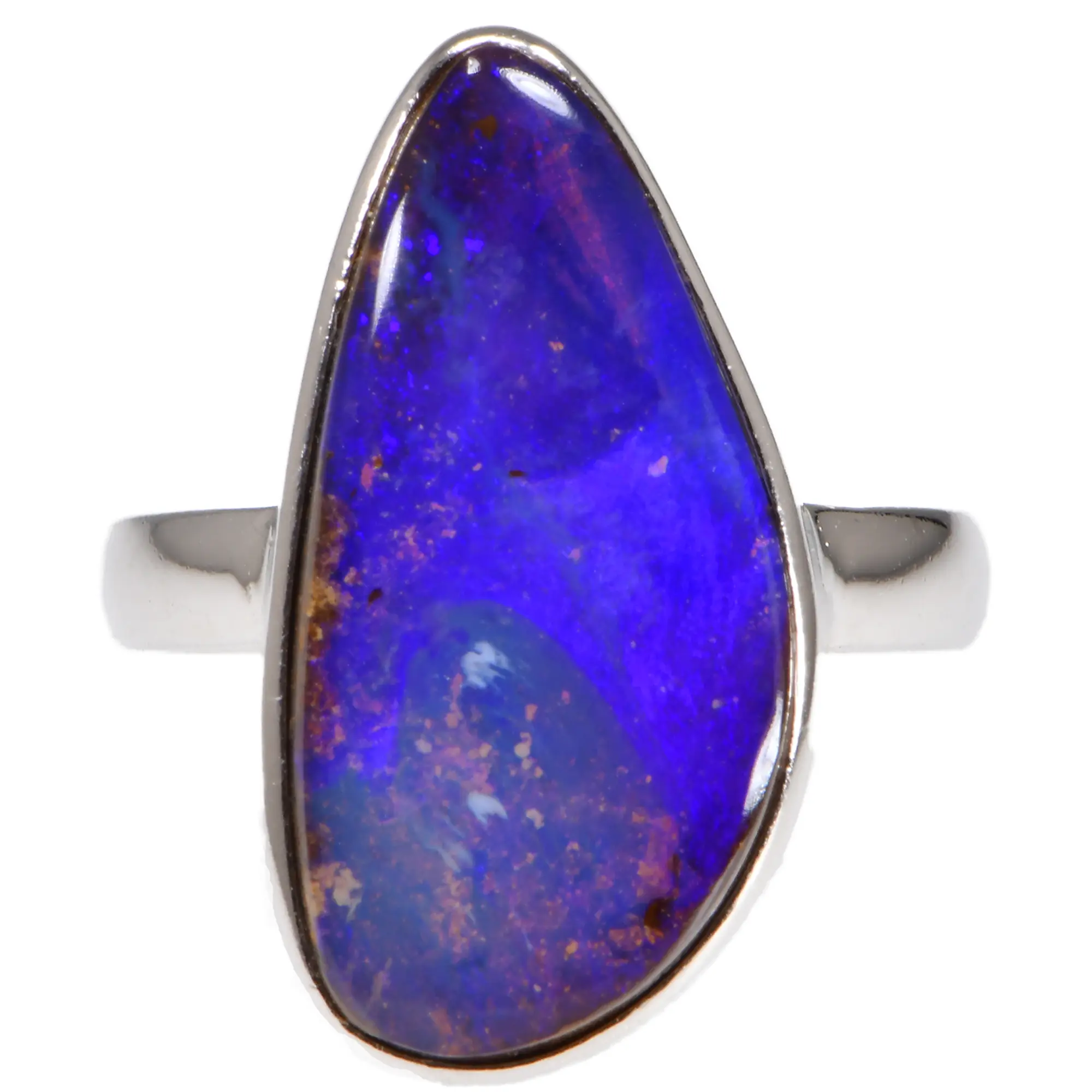 Sterling Silver Purple Boulder Opal Ring 33 ct US 9